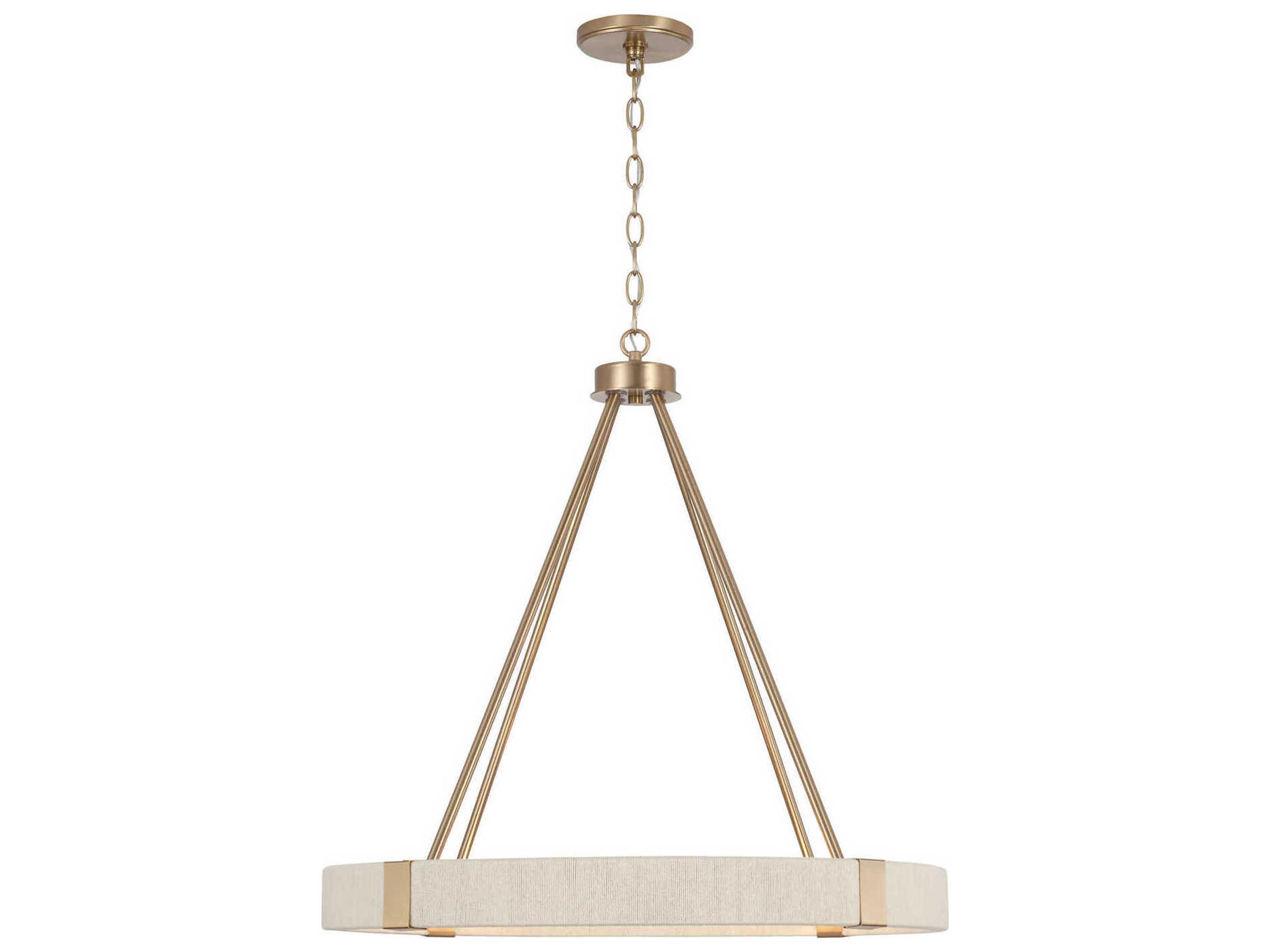 Delaney 4-Light Matte Brass Candelabra Round Chandelier