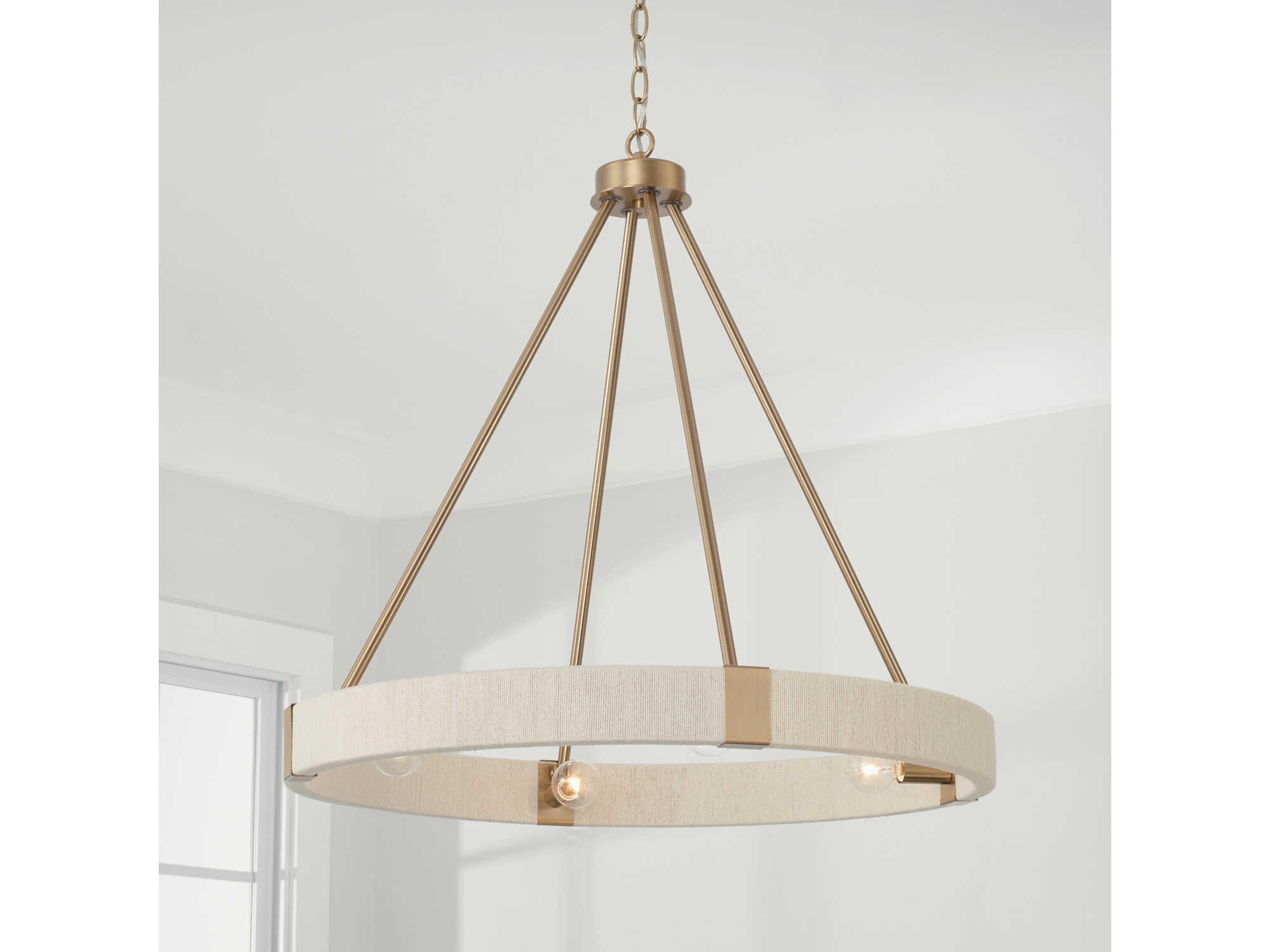 Capital Lighting Delaney 4-Light Matte Brass Candelabra Round Chandelier