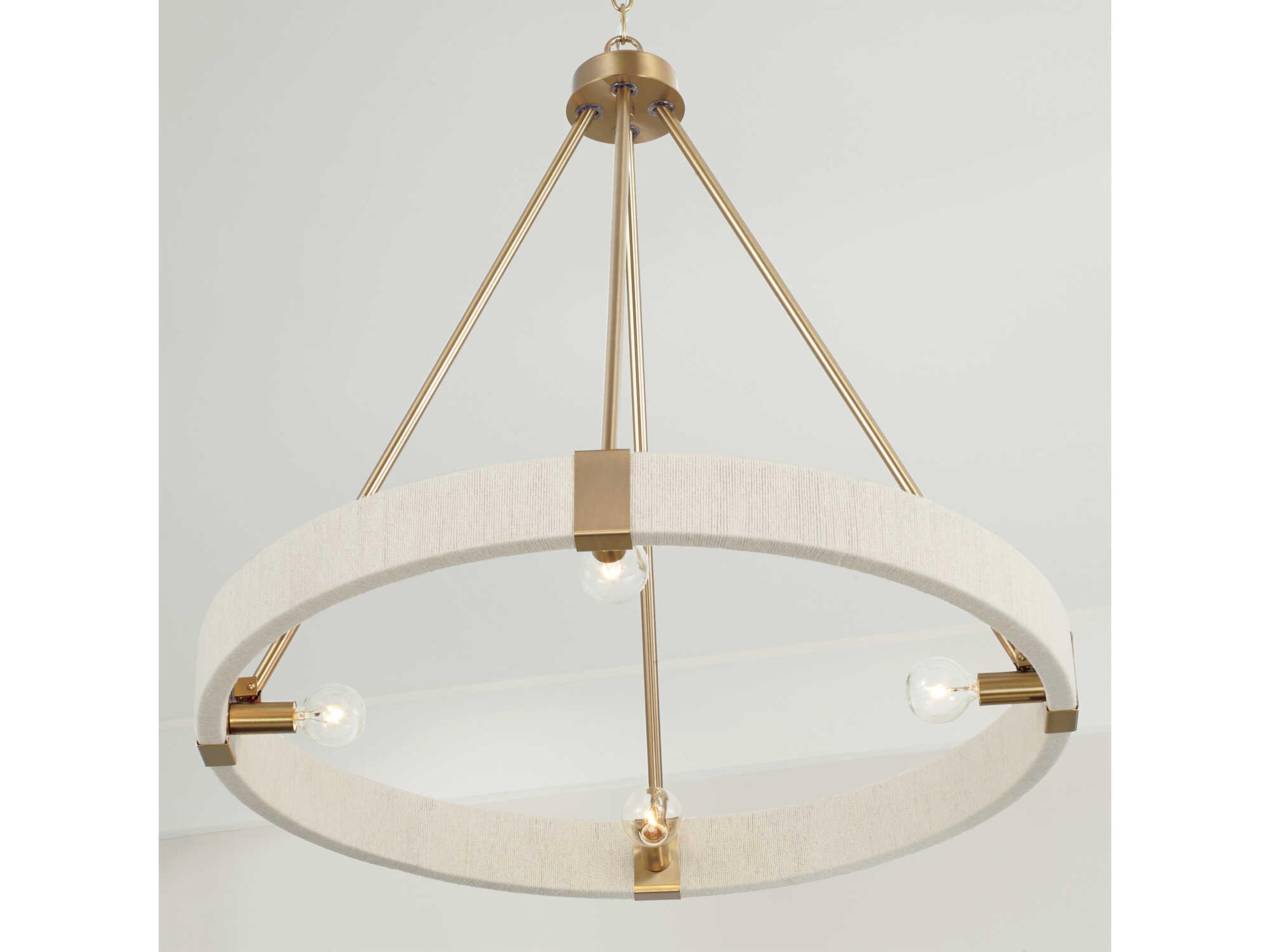 Capital Lighting Delaney 4-Light Matte Brass Candelabra Round Chandelier