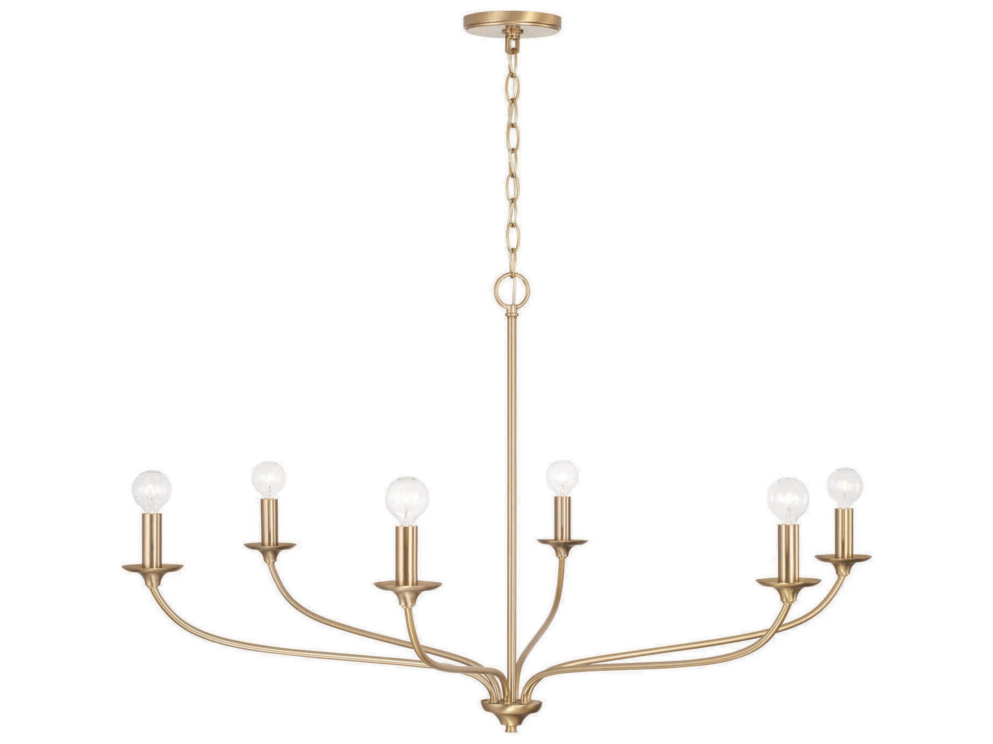 Capital Lighting Dolan 6-Light Matte Brass Candelabra Chandelier