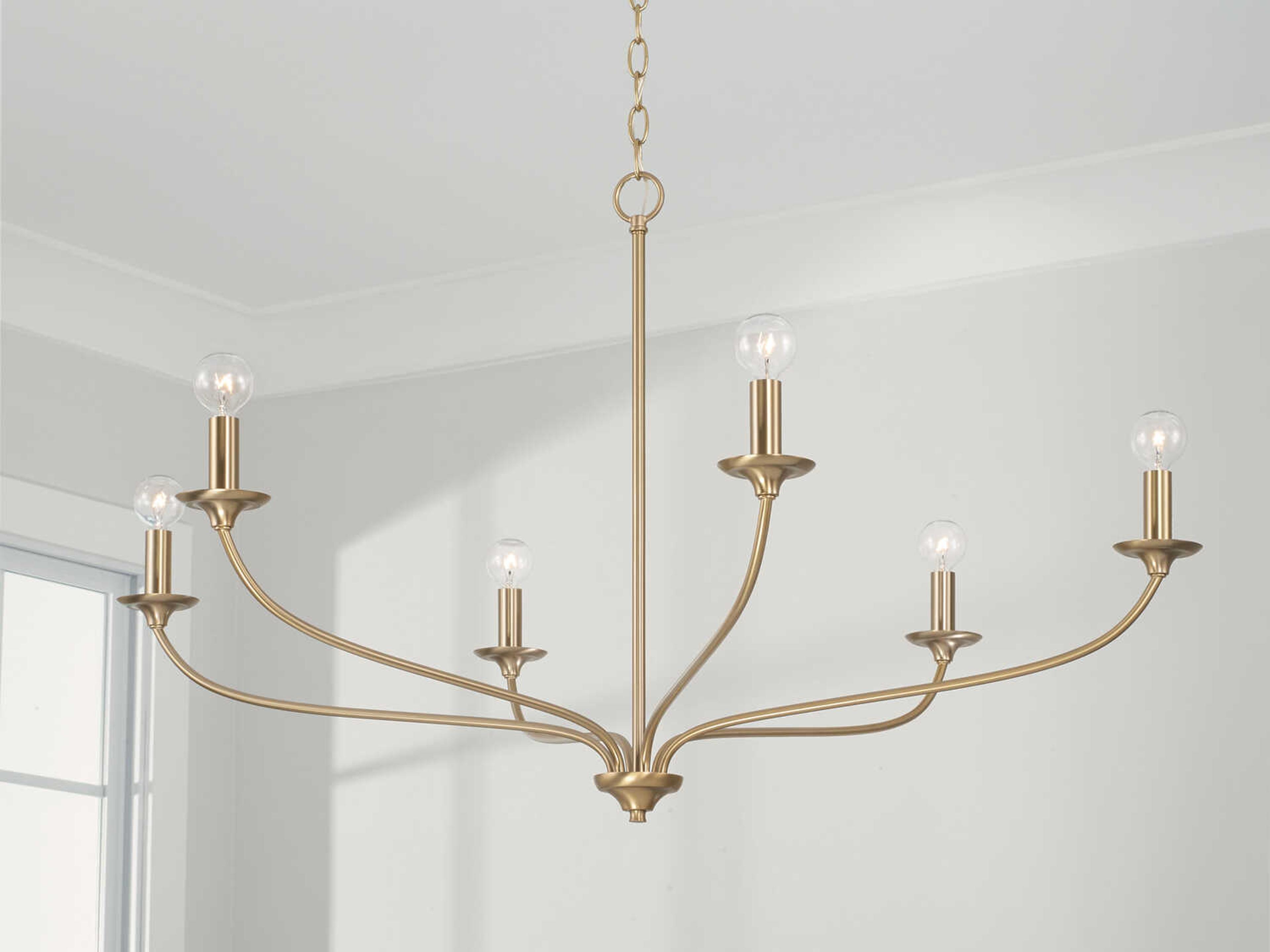 Capital Lighting Dolan 6-Light Matte Brass Candelabra Chandelier