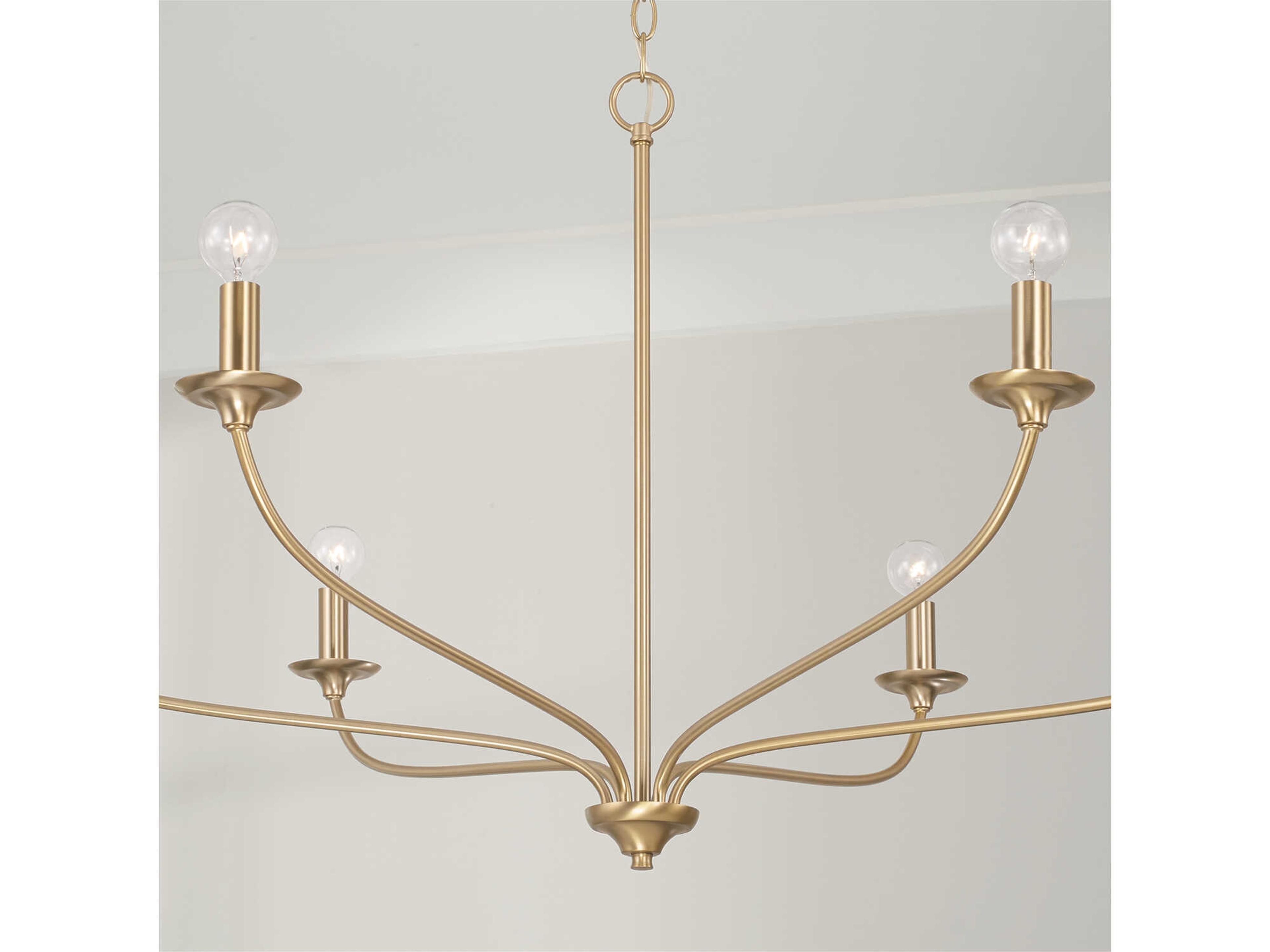 Capital Lighting Dolan 6-Light Matte Brass Candelabra Chandelier