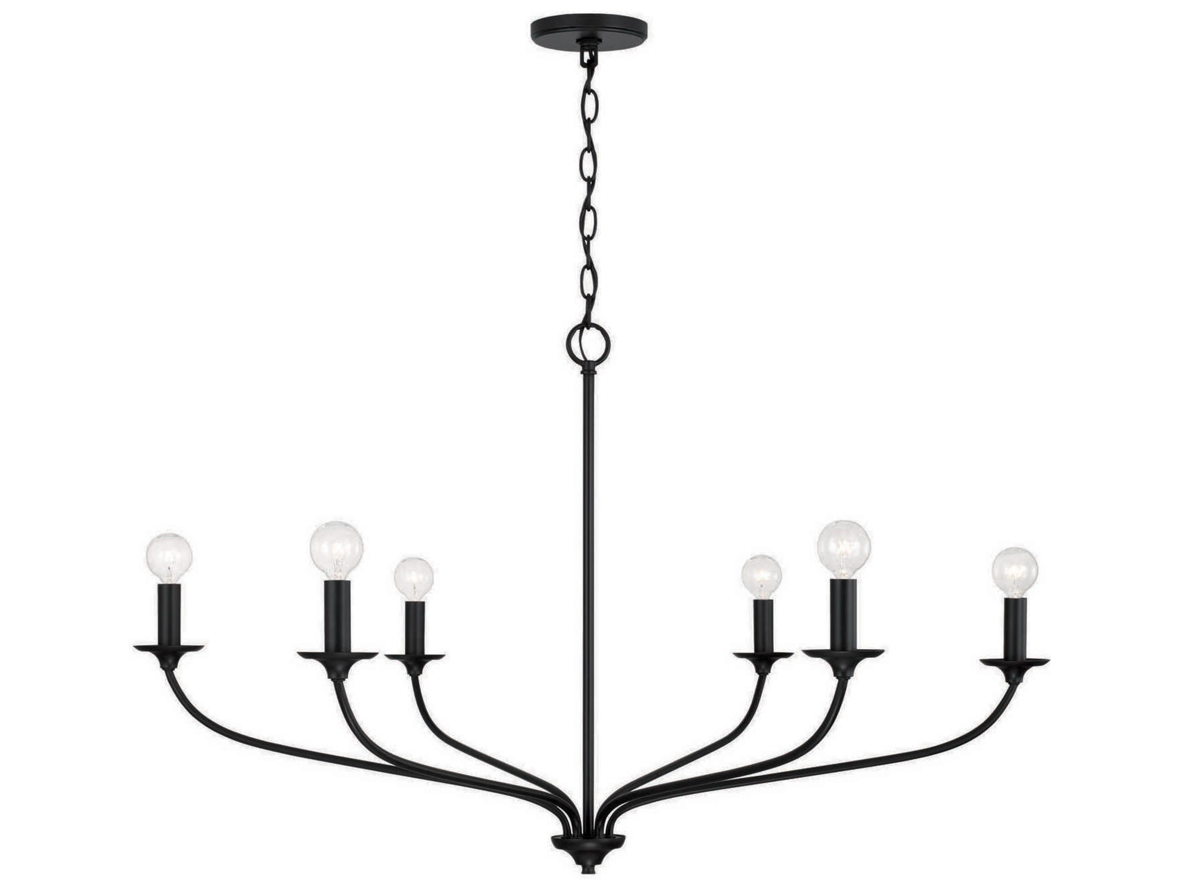 Dolan 6-Light Matte Black Candelabra Chandelier
