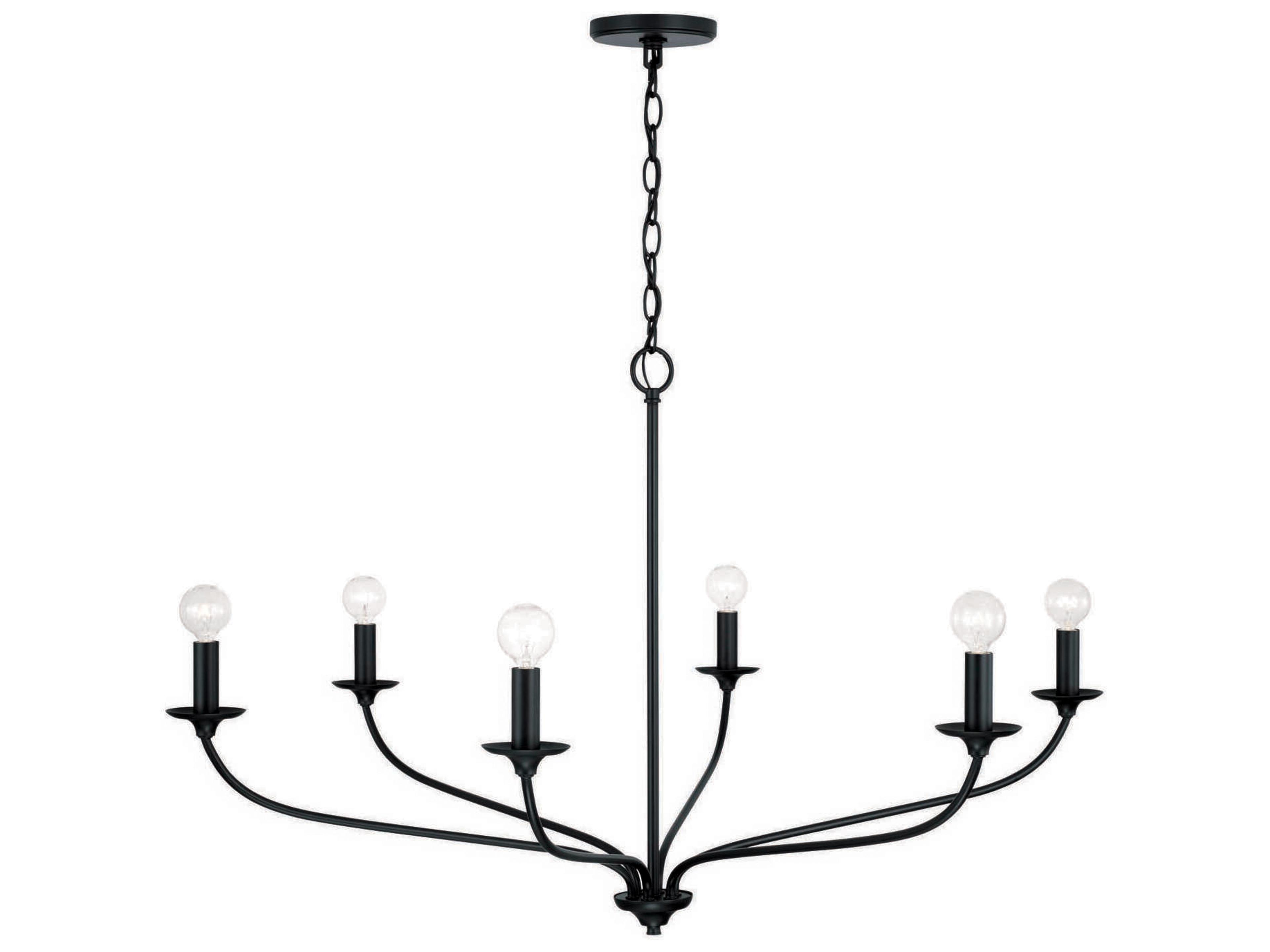 Capital Lighting Dolan 6-Light Matte Black Candelabra Chandelier