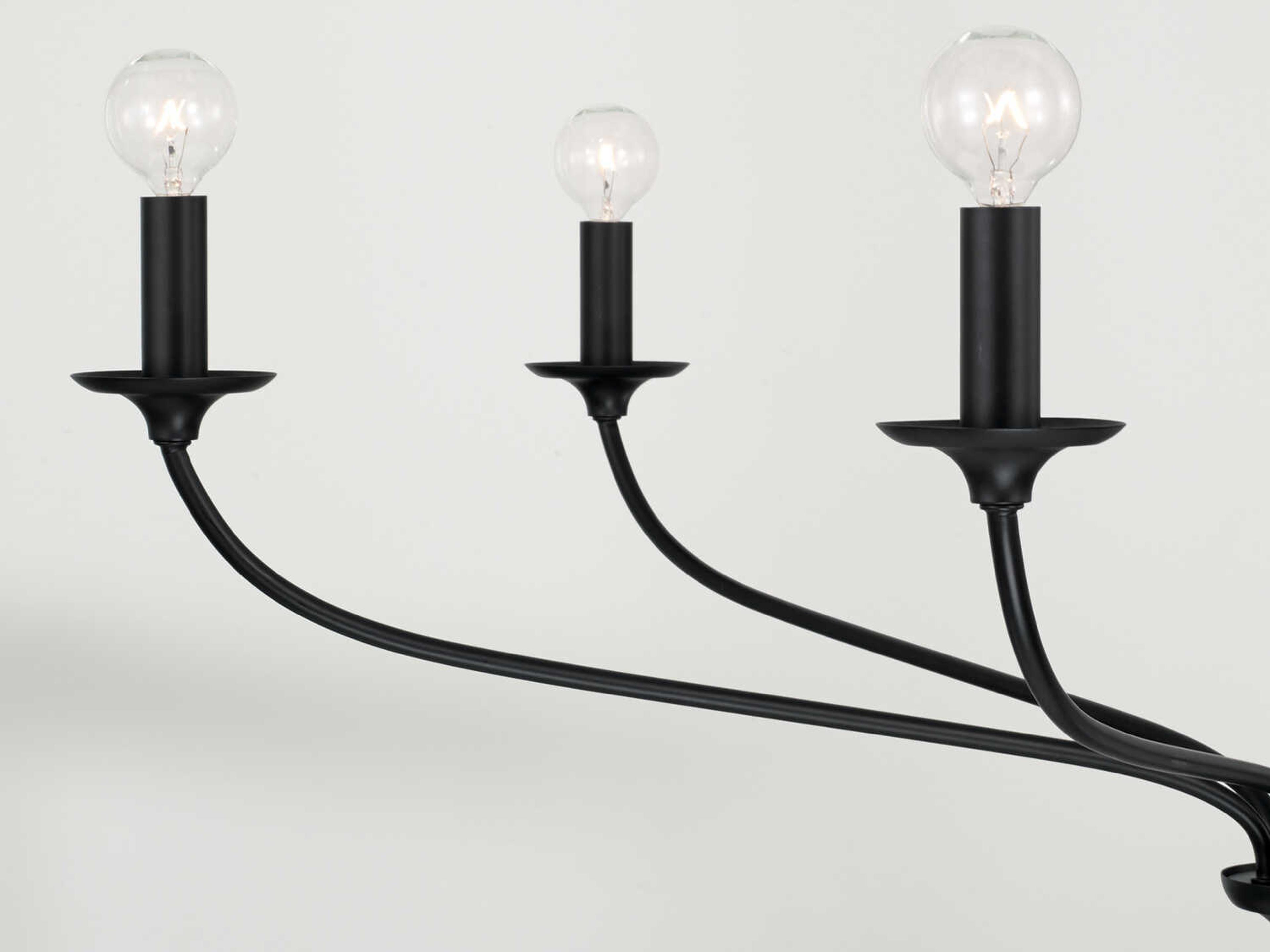 Capital Lighting Dolan 6-Light Matte Black Candelabra Chandelier