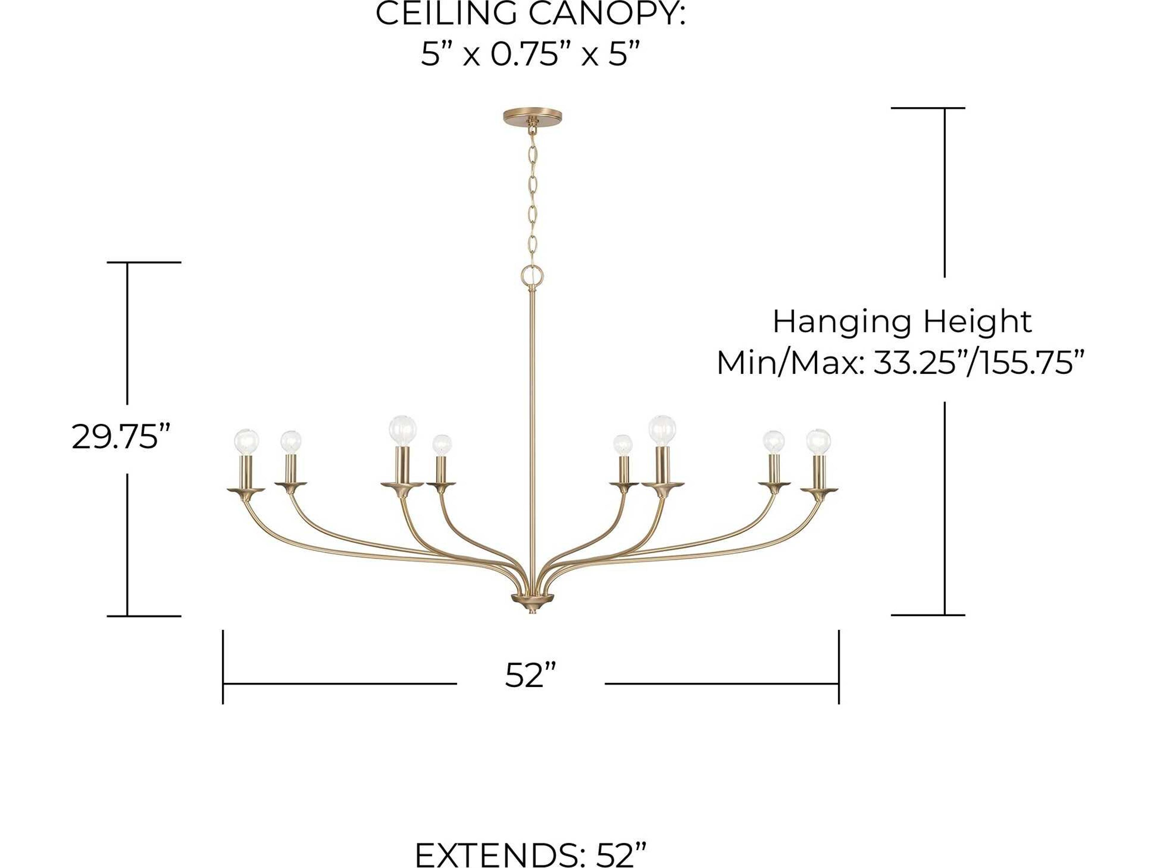 Capital Lighting Dolan 8-Light Matte Brass Candelabra Chandelier