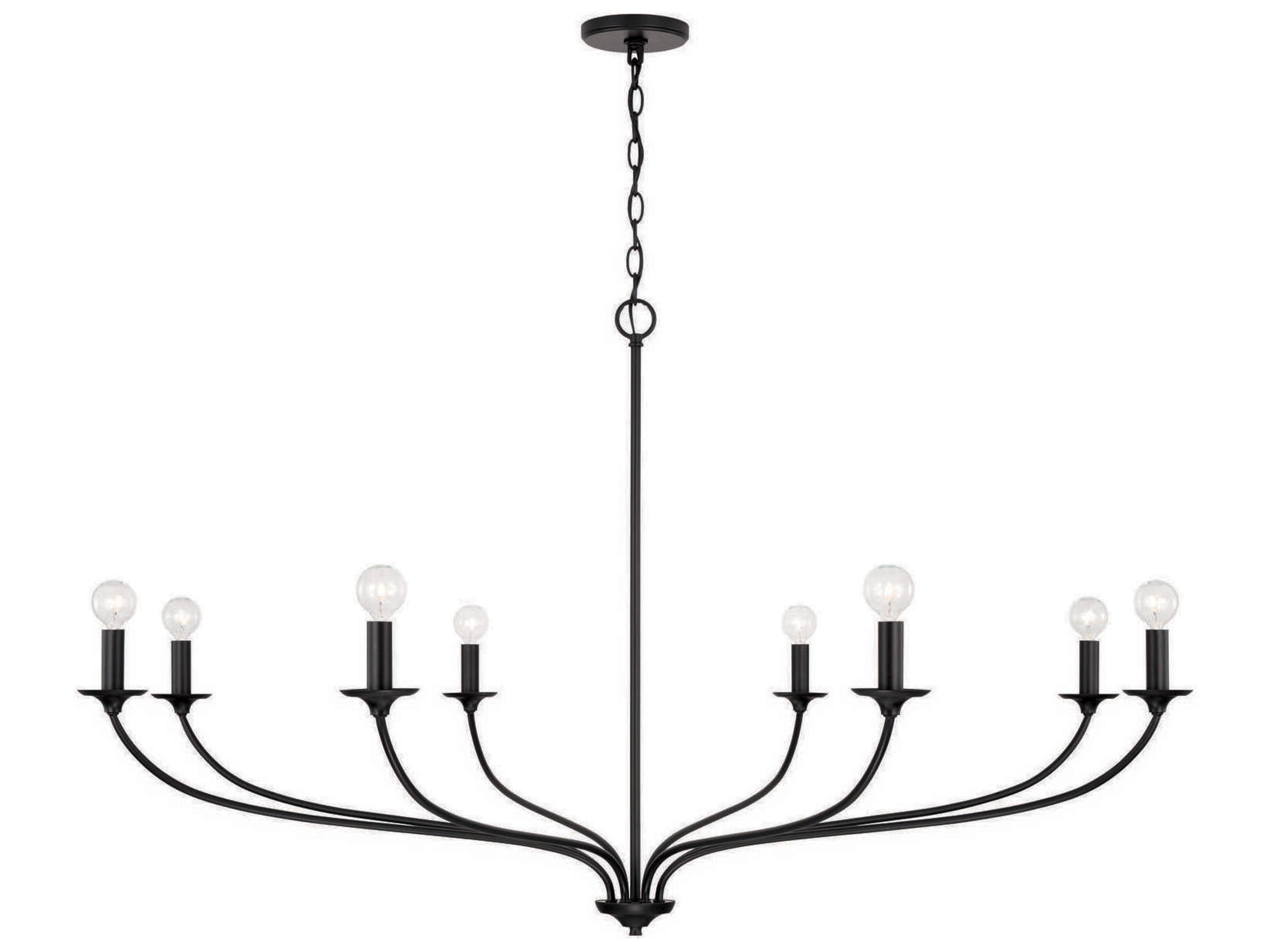 Dolan 8-Light Matte Black Candelabra Chandelier