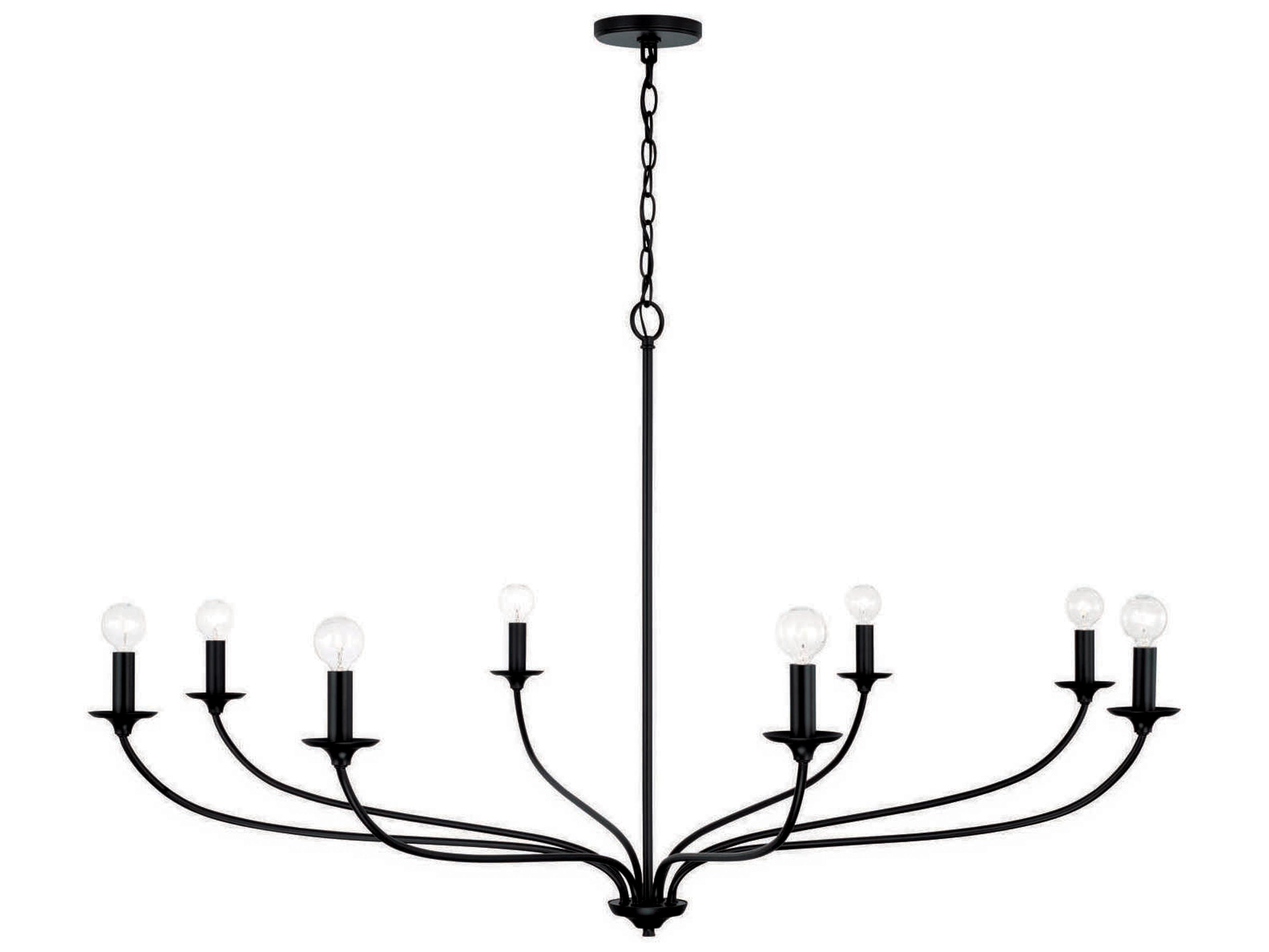 Capital Lighting Dolan 8-Light Matte Black Candelabra Chandelier