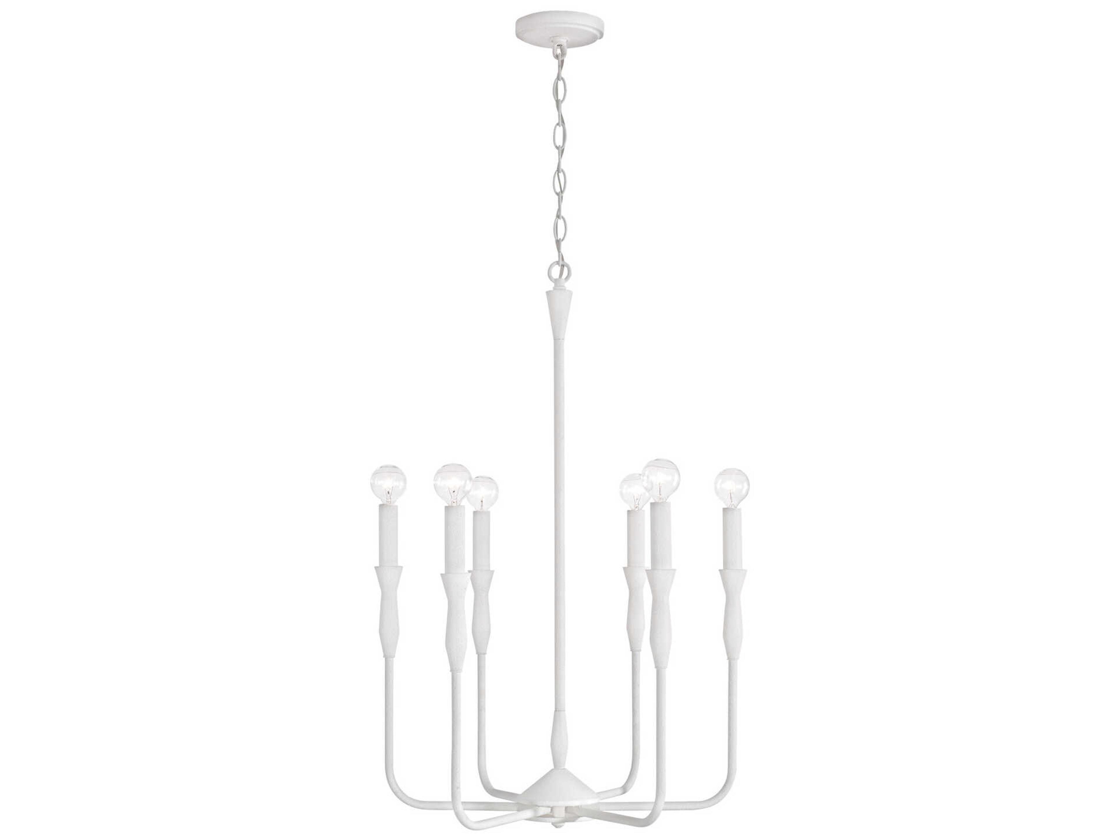 Paloma 6-Light Textured White Candelabra Chandelier