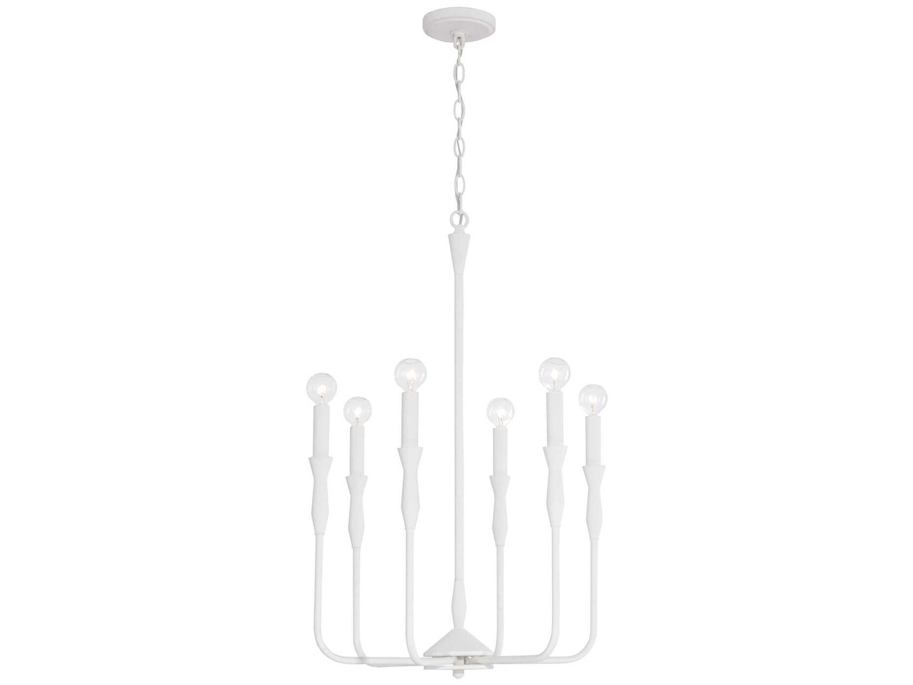 Capital Lighting Paloma 6-Light Textured White Candelabra Chandelier
