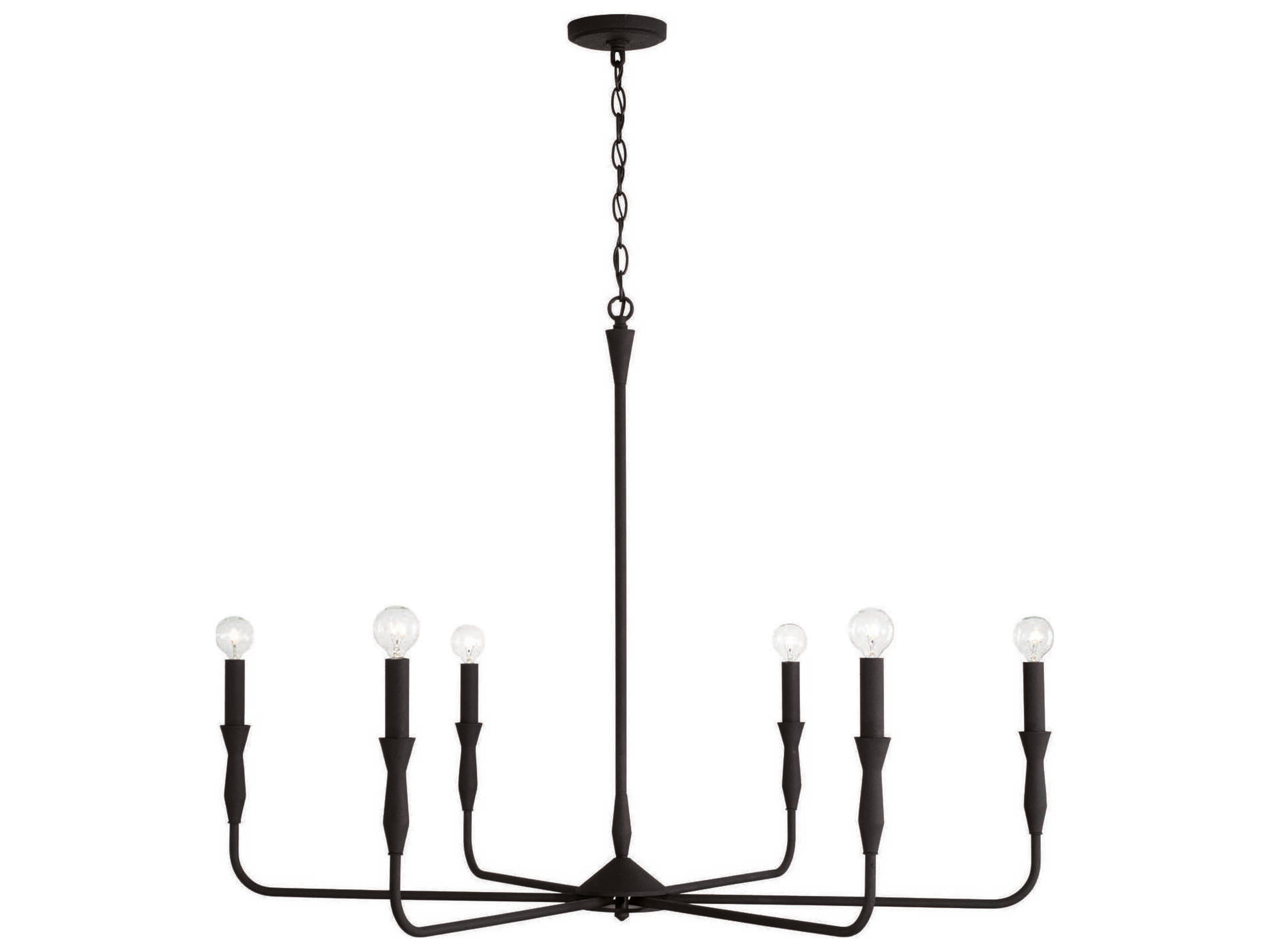 Paloma 6-Light Textured Black Candelabra Chandelier