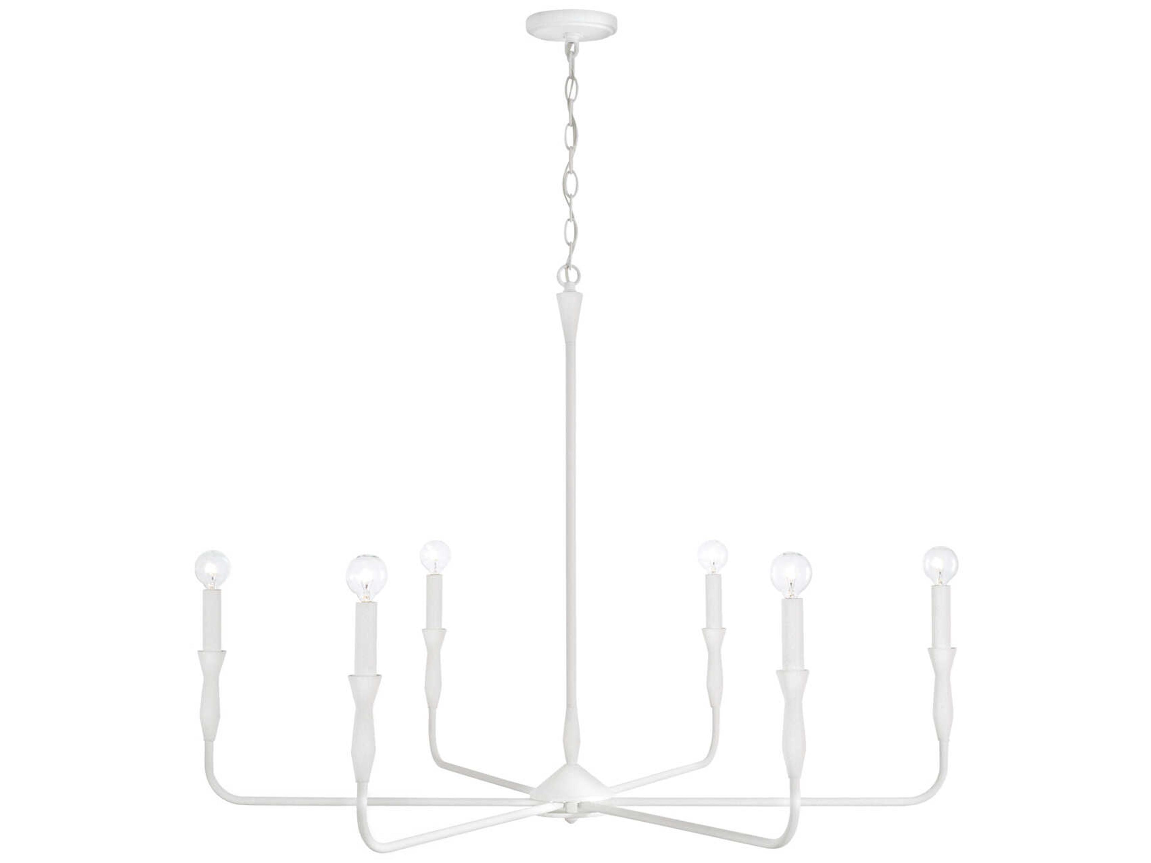 Paloma 6-Light Textured White Candelabra Chandelier