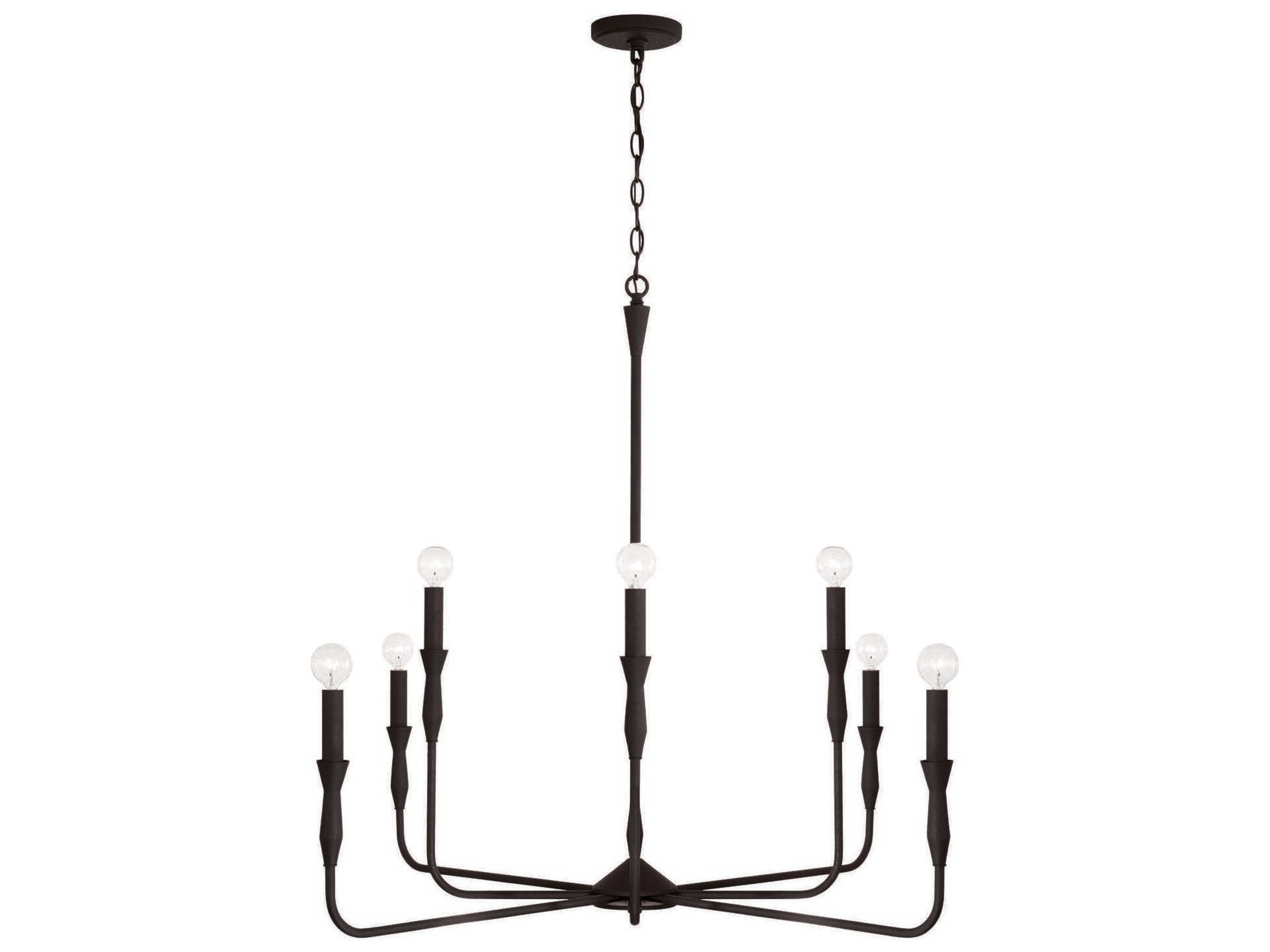 Paloma 8-Light Textured Black Candelabra Chandelier