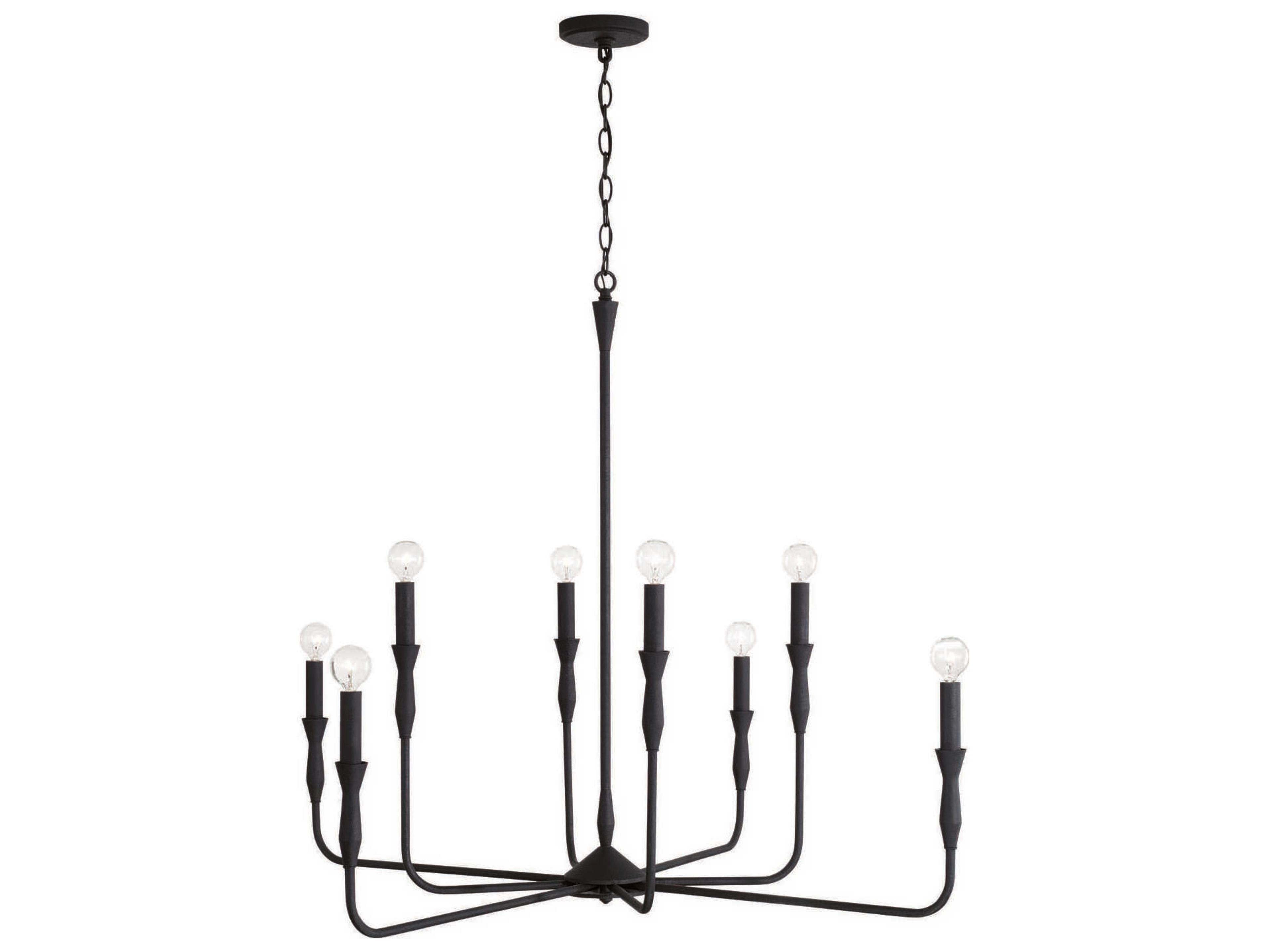 Capital Lighting Paloma 8-Light Textured Black Candelabra Chandelier
