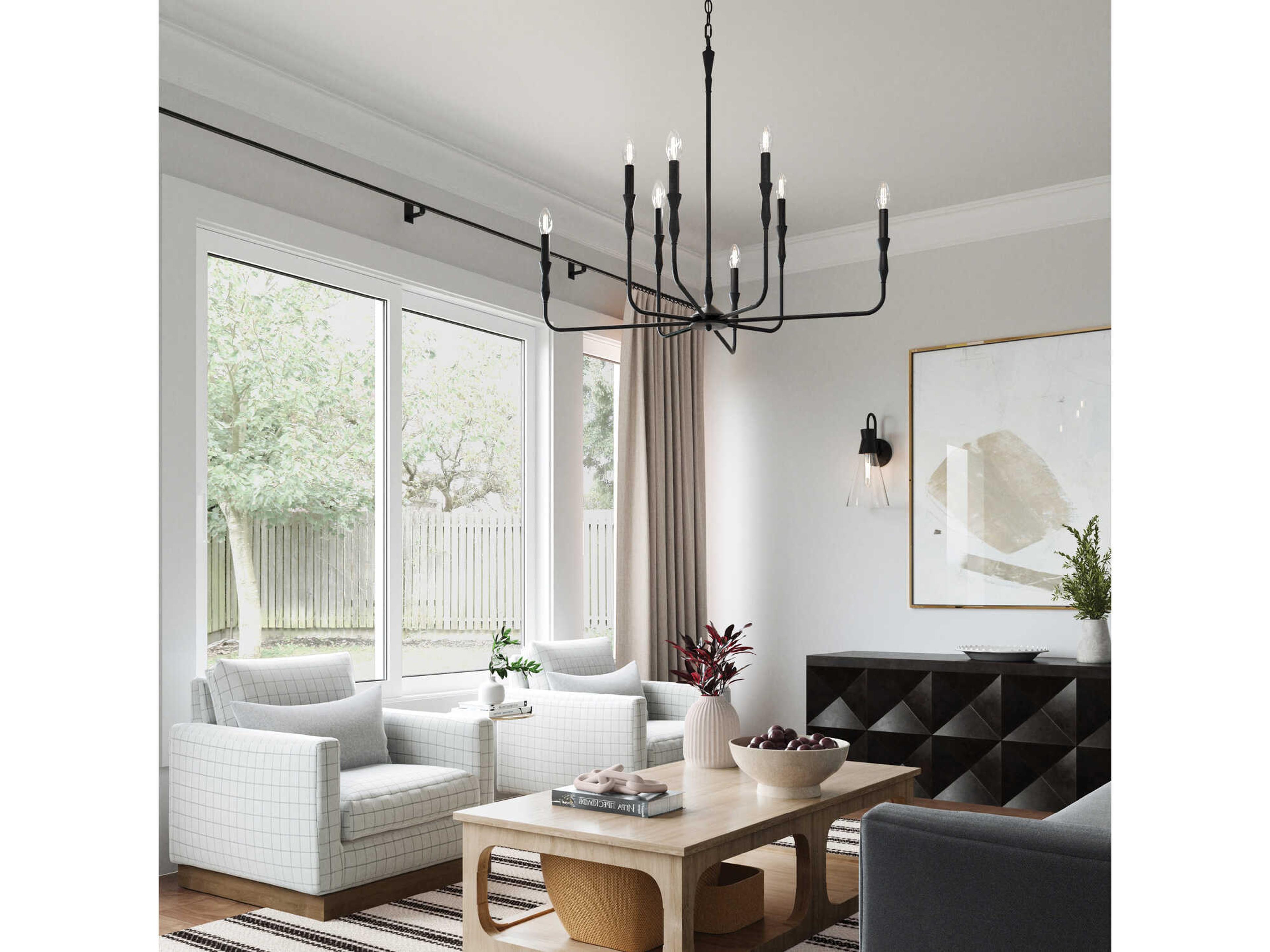 Capital Lighting Paloma 8-Light Textured Black Candelabra Chandelier