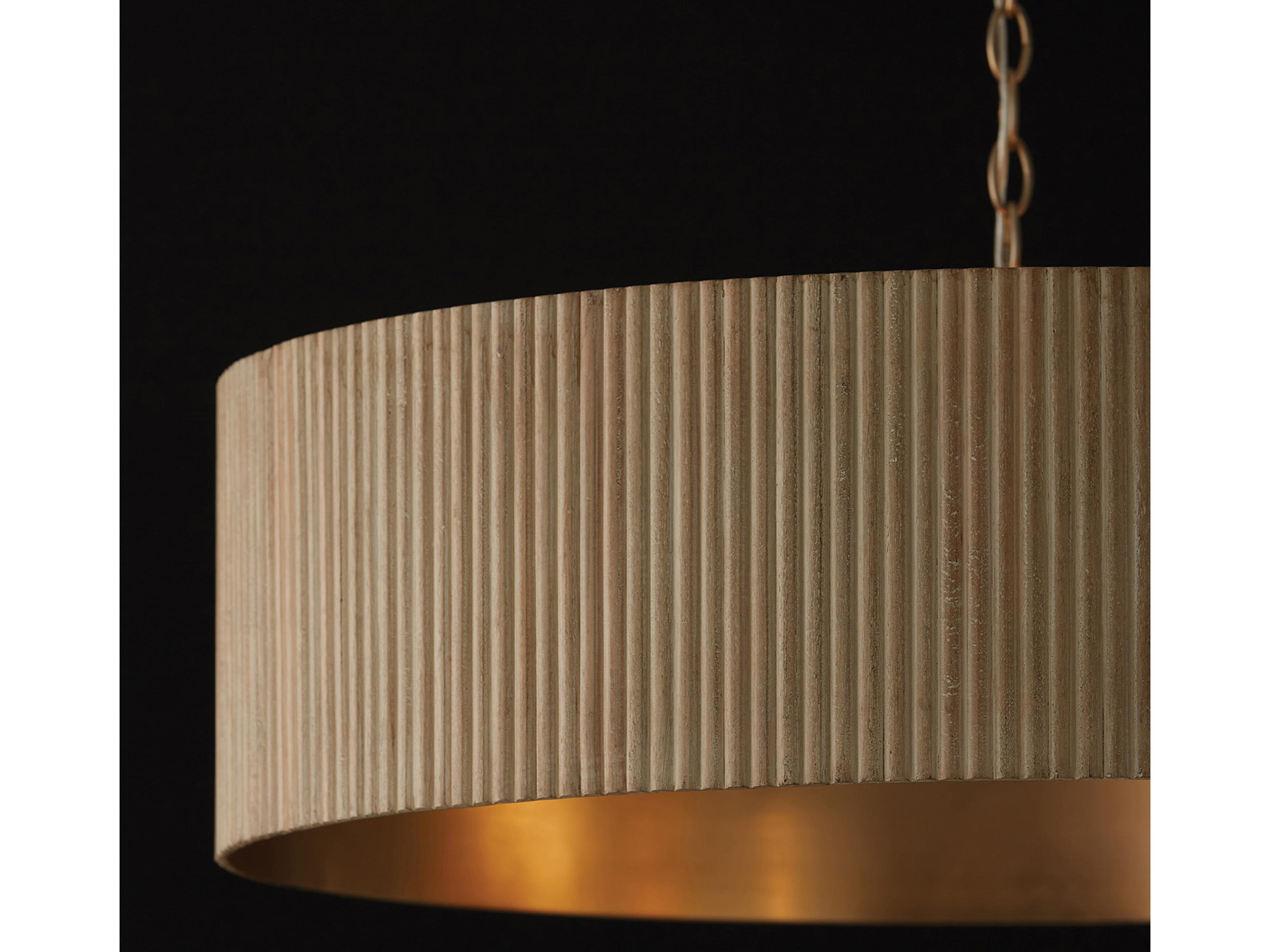 Capital Lighting Donovan 4-Light White Wash And Matte Brass Brown Drum Pendant