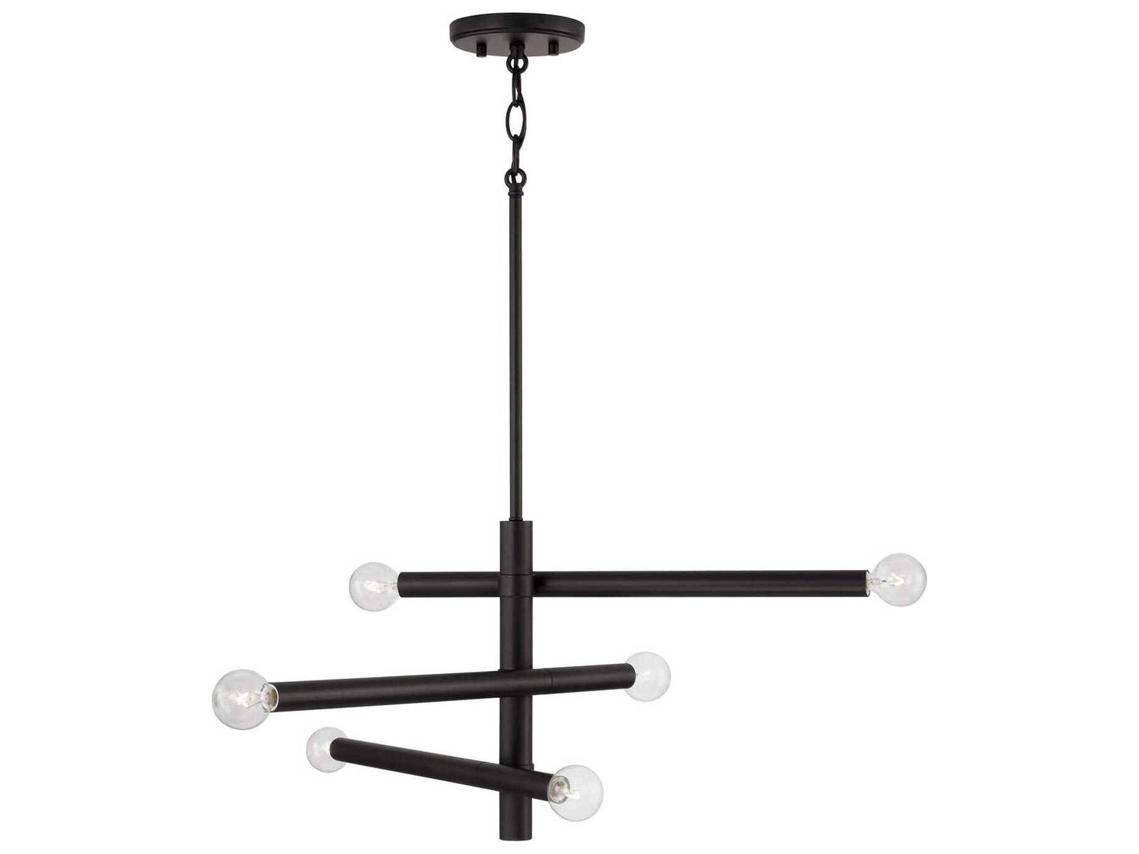 Zane 6-Light Matte Black Tiered Chandelier