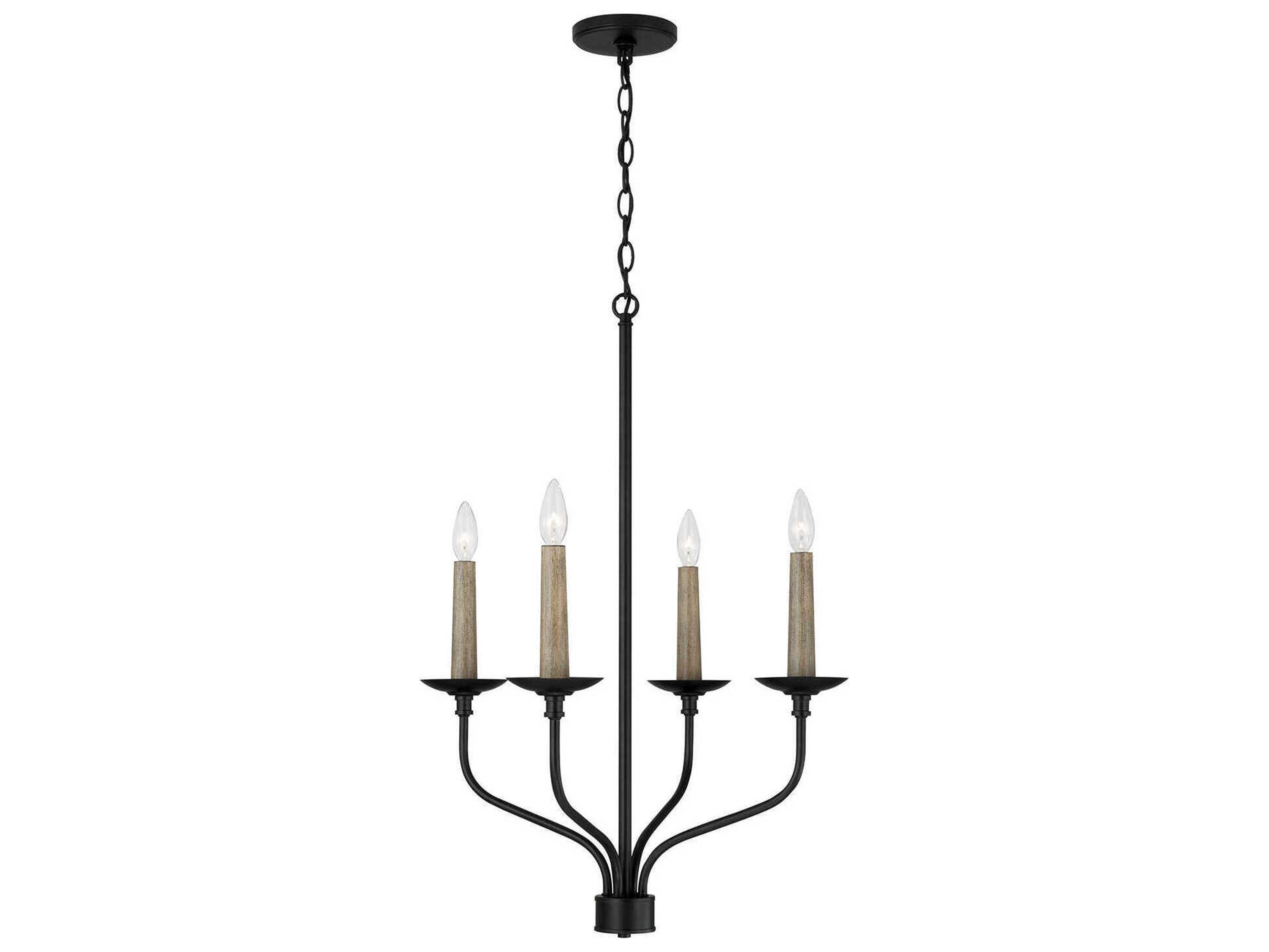 Wilder 4-Light Matte Black Candelabra Chandelier