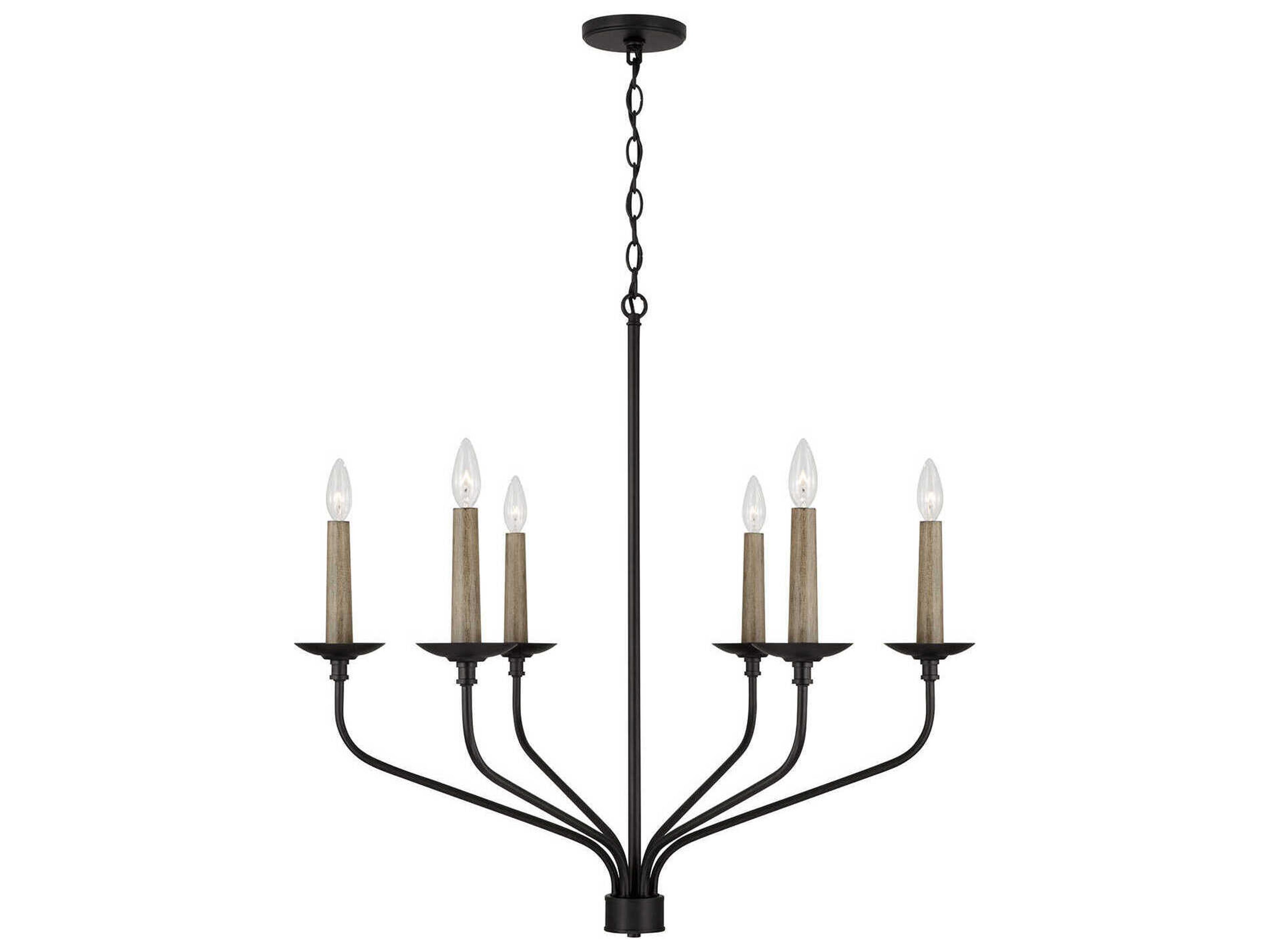 Wilder 6-Light Matte Black Candelabra Chandelier