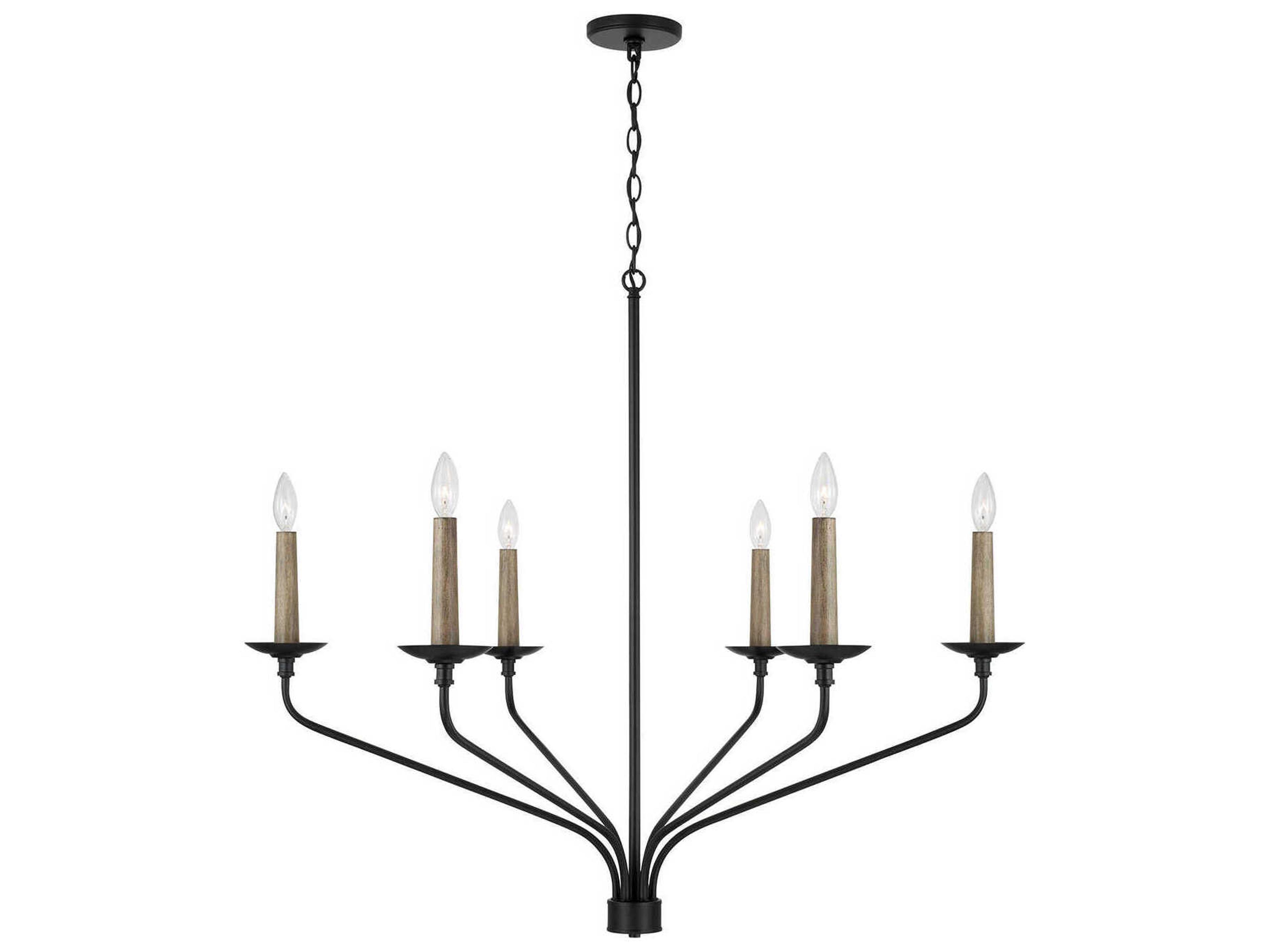 Wilder 6-Light Matte Black Candelabra Chandelier