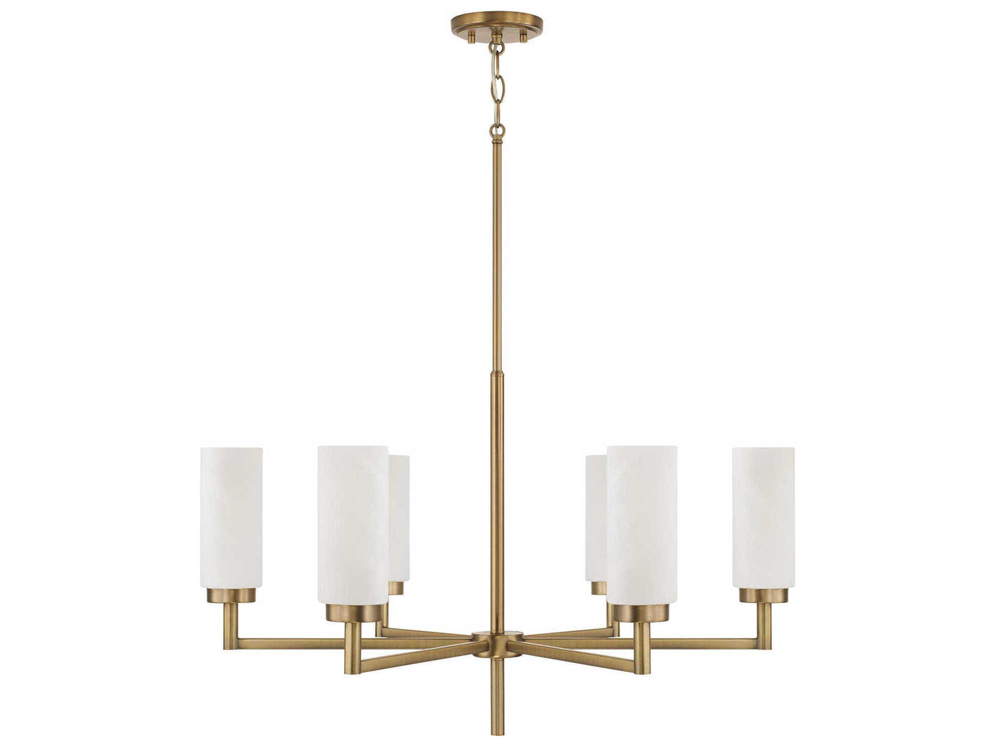 Alyssa 6-Light Aged Brass Cylinder Chandelier