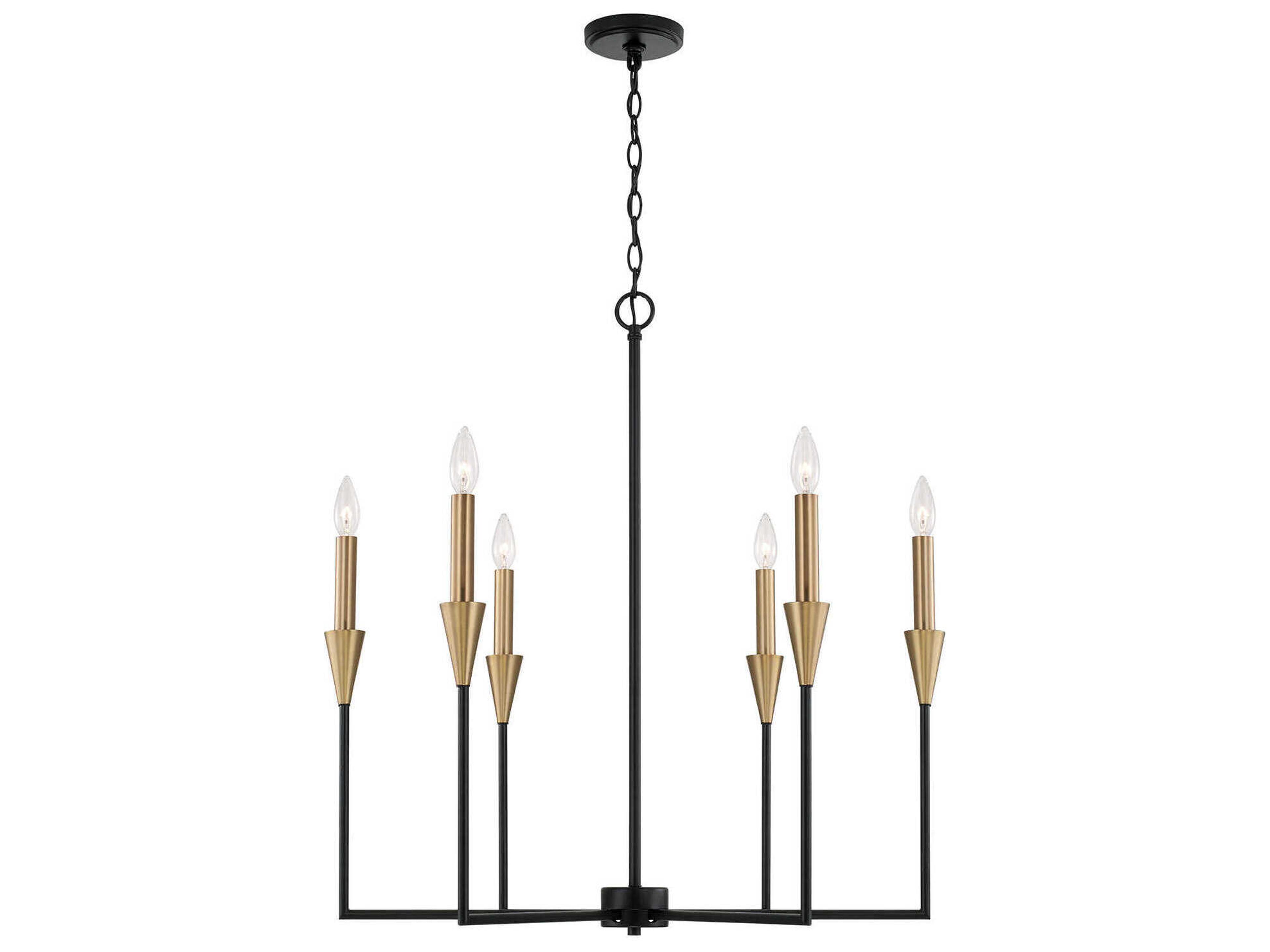 Capital Lighting Avant 6-Light Aged Brass And Black Candelabra Chandelier