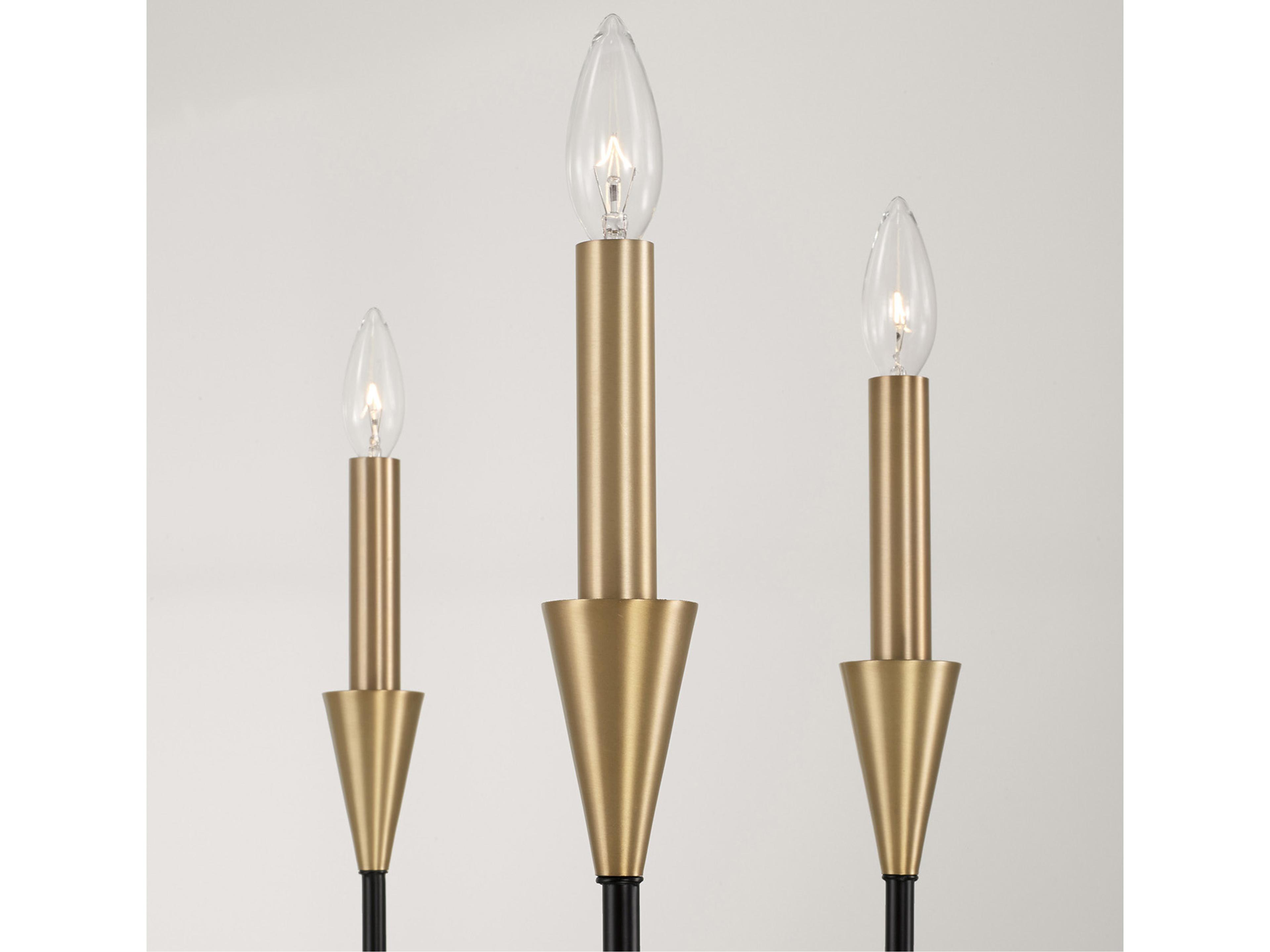 Capital Lighting Avant 6-Light Aged Brass And Black Candelabra Chandelier
