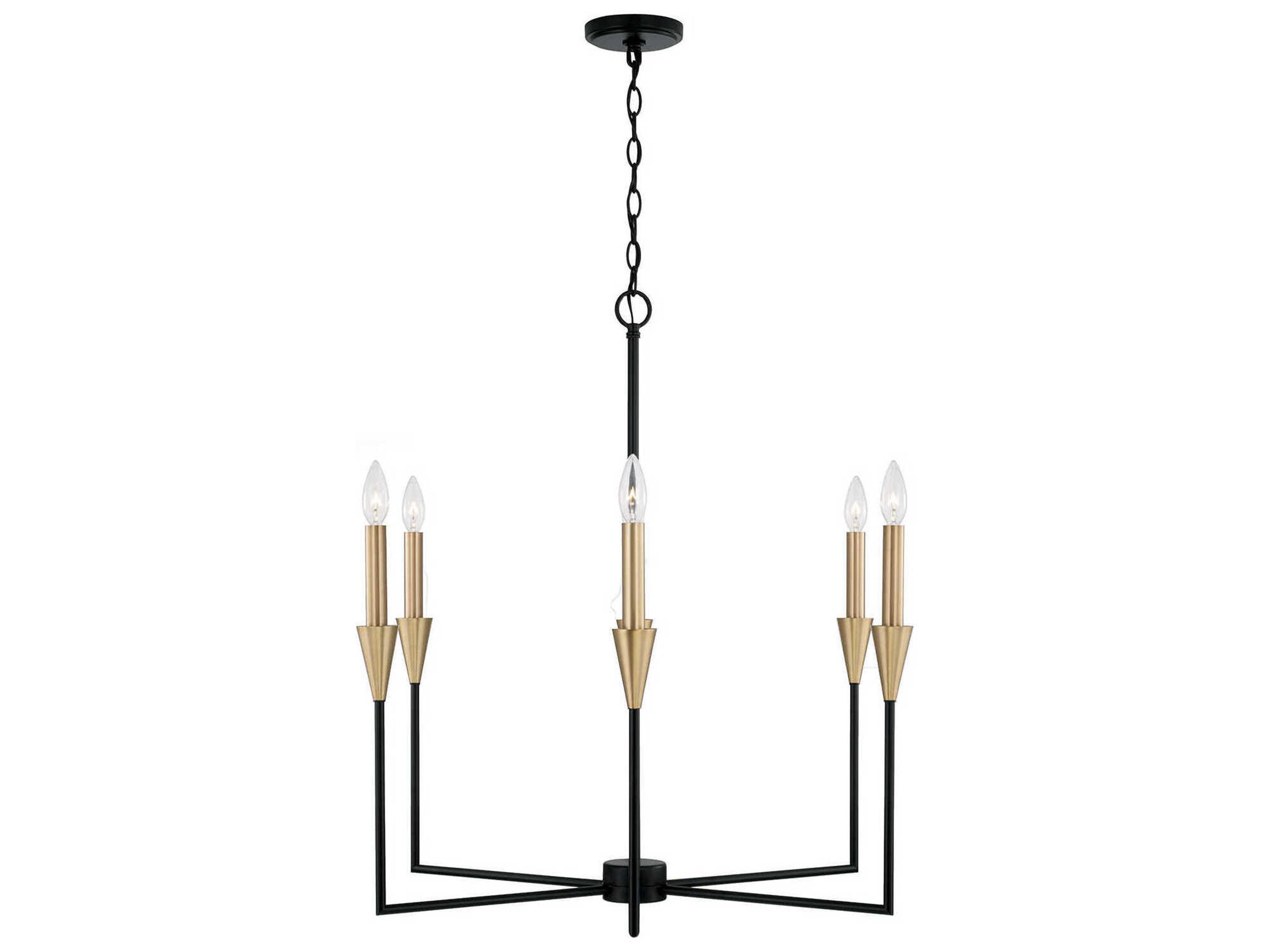 Capital Lighting Avant 6-Light Aged Brass And Black Candelabra Chandelier