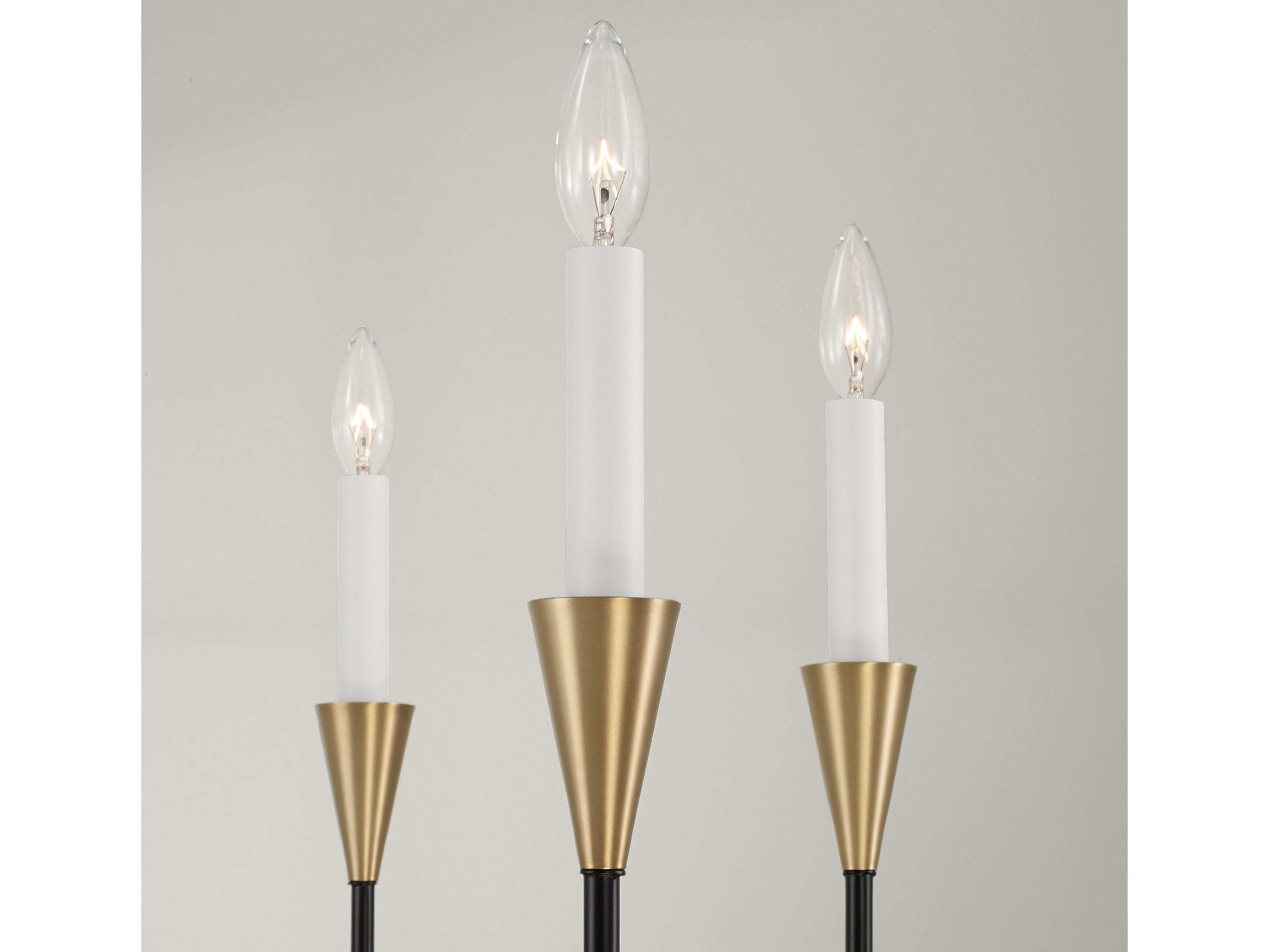 Capital Lighting Avant 6-Light Aged Brass And Black Candelabra Chandelier