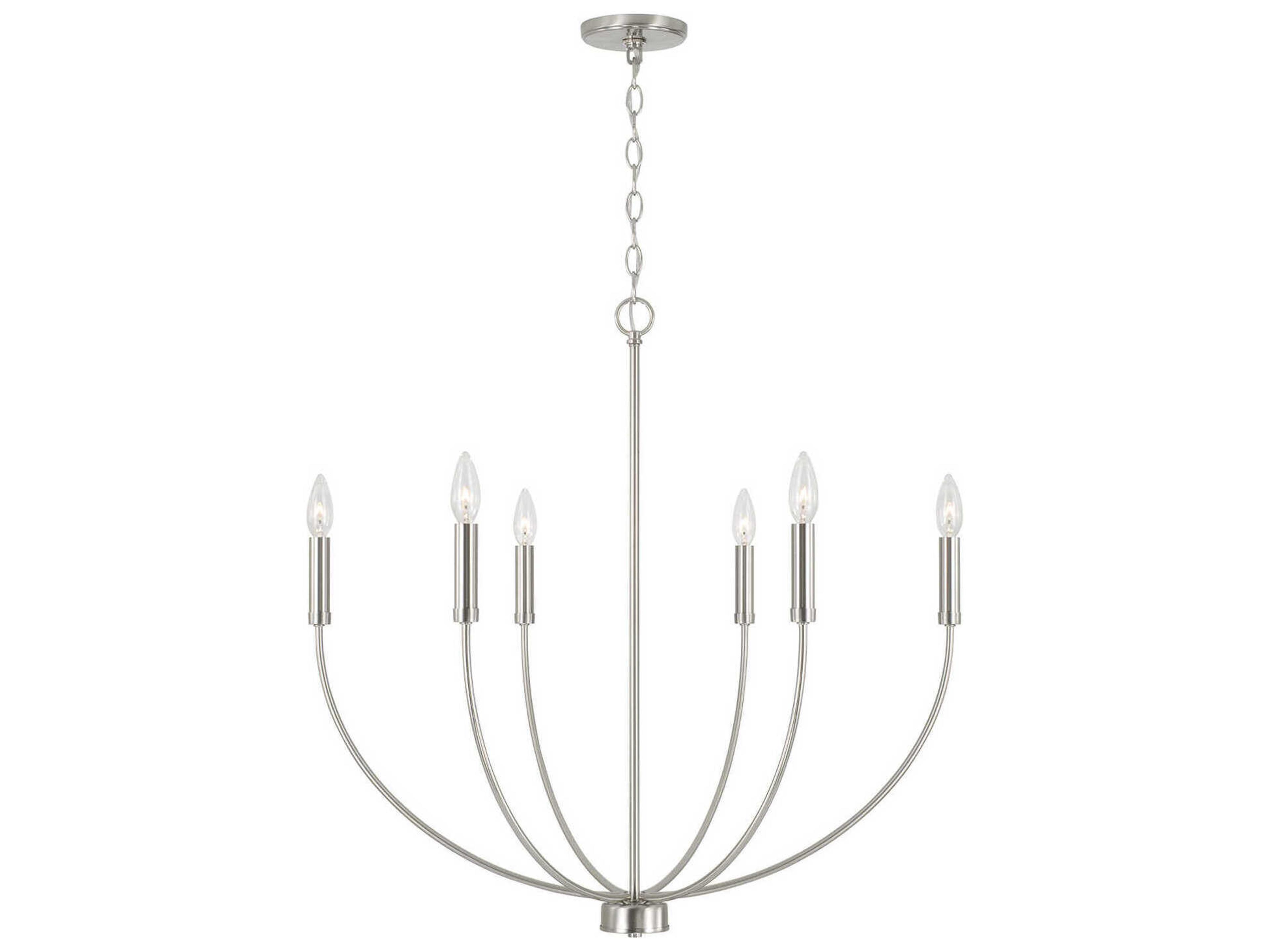 Ansley 6-Light Brushed Nickel Candelabra Chandelier