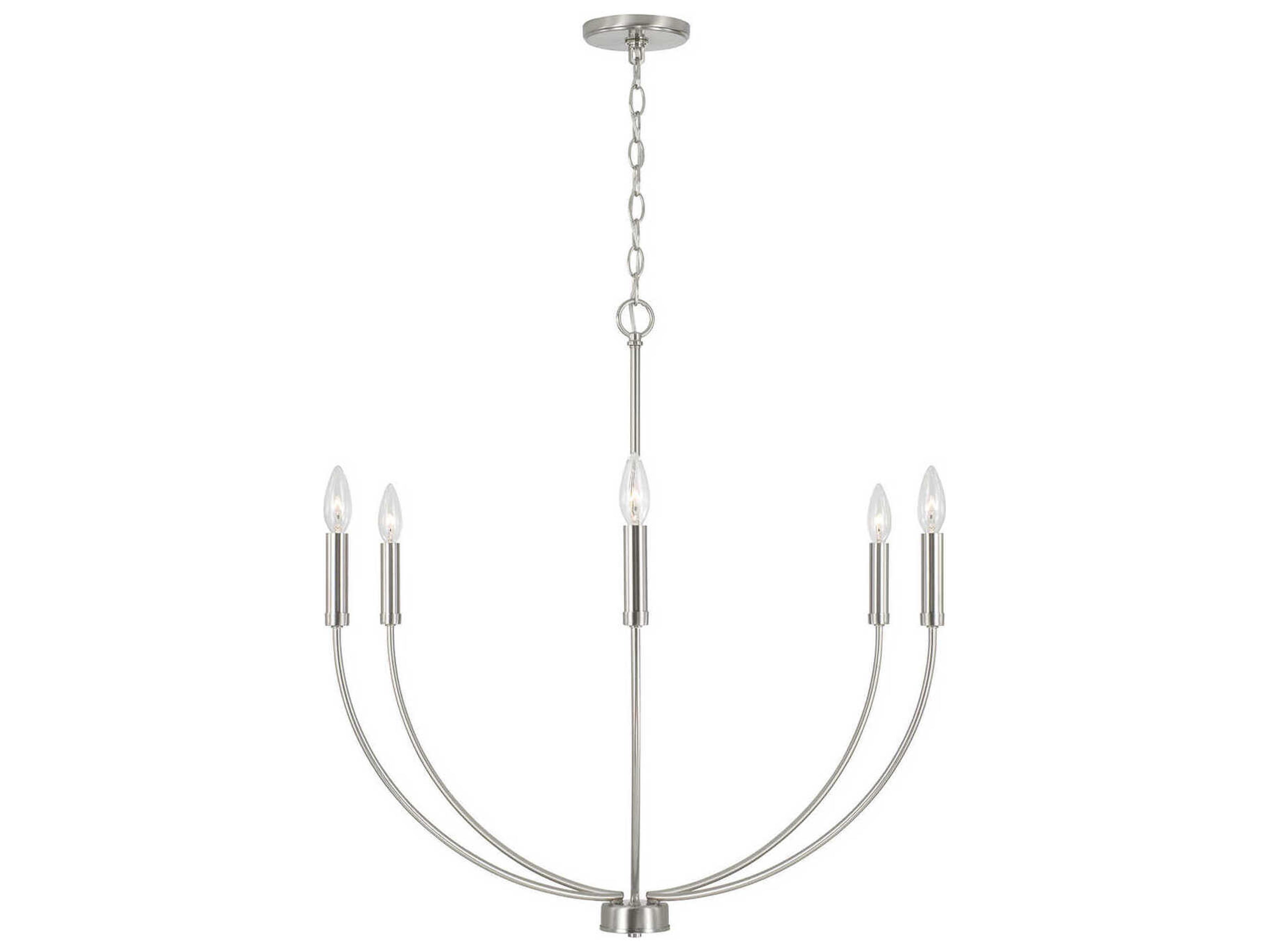 Capital Lighting Ansley 6-Light Brushed Nickel Candelabra Chandelier