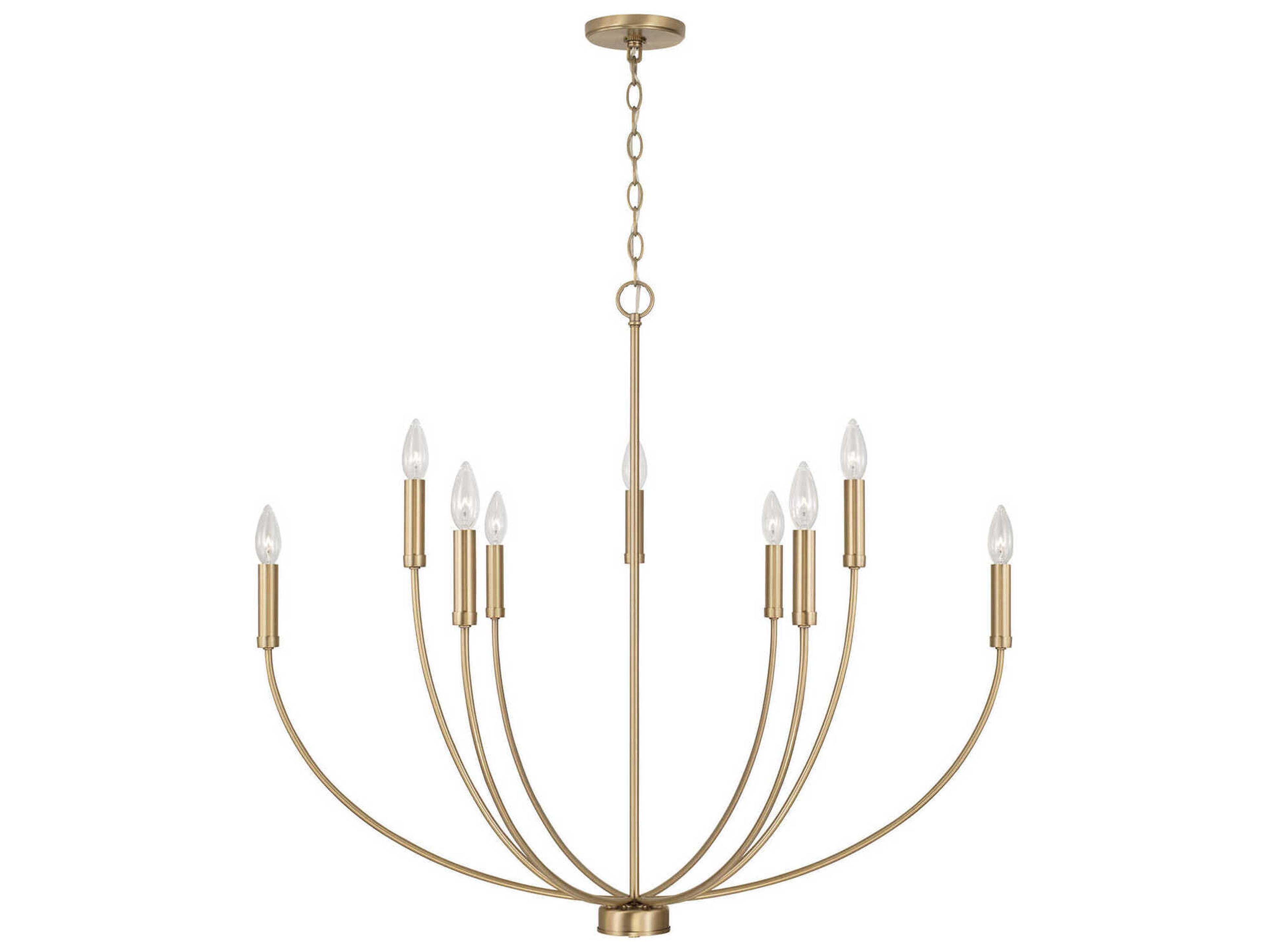 Ansley 9-Light Aged Brass Candelabra Chandelier