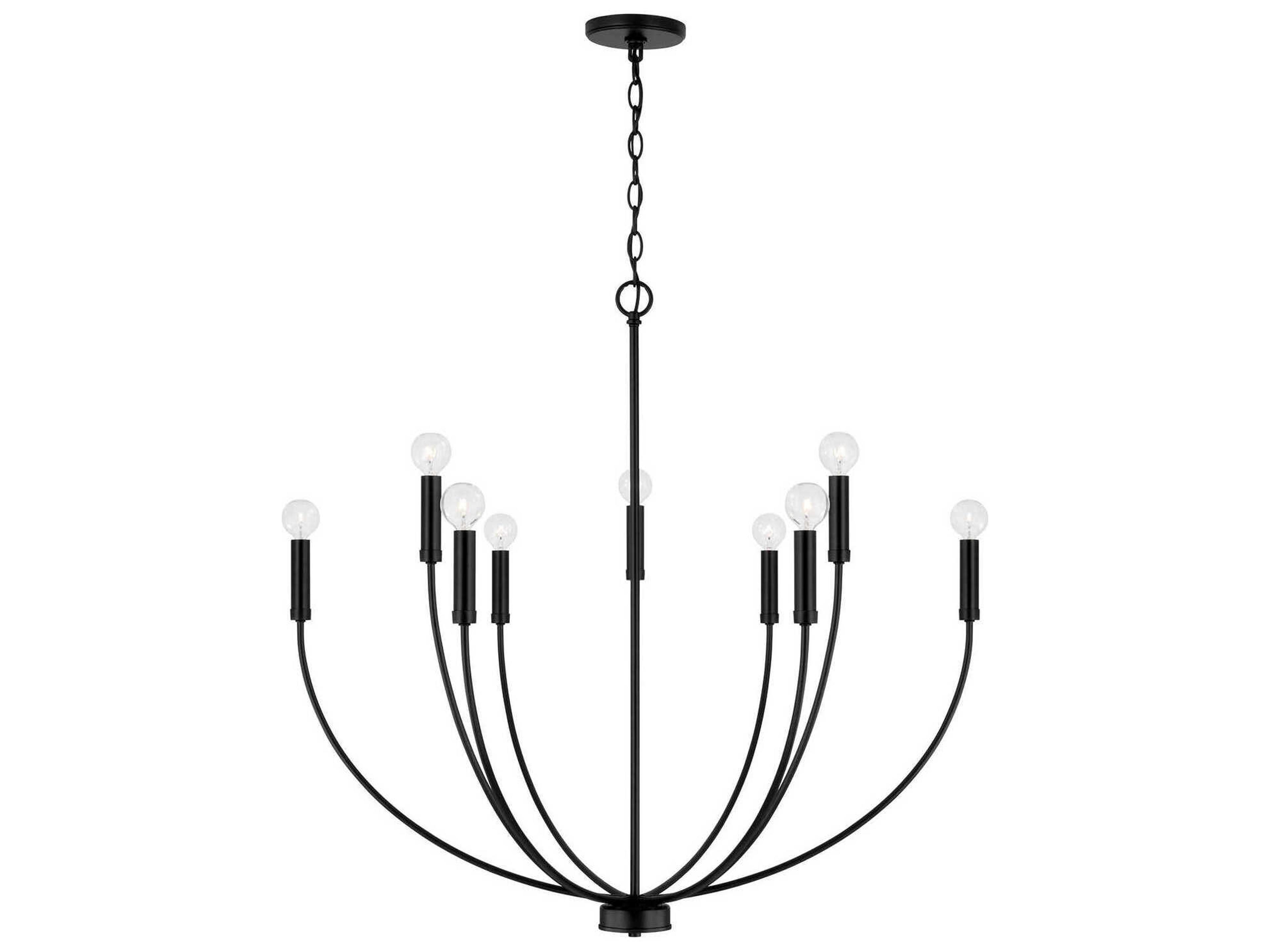 Ansley 9-Light Matte Black Candelabra Chandelier