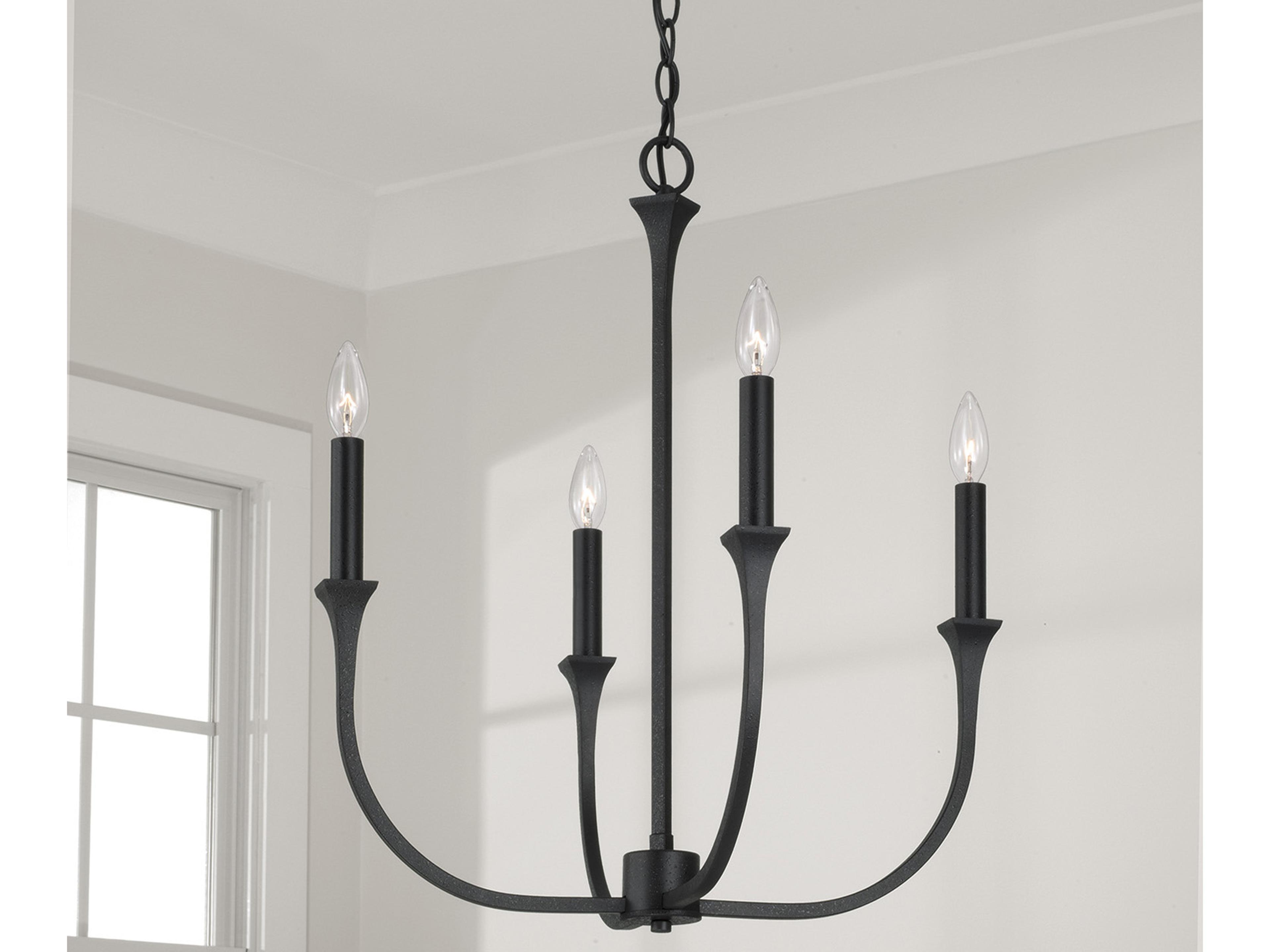 Capital Lighting Decklan 4-Light Black Iron Candelabra Chandelier