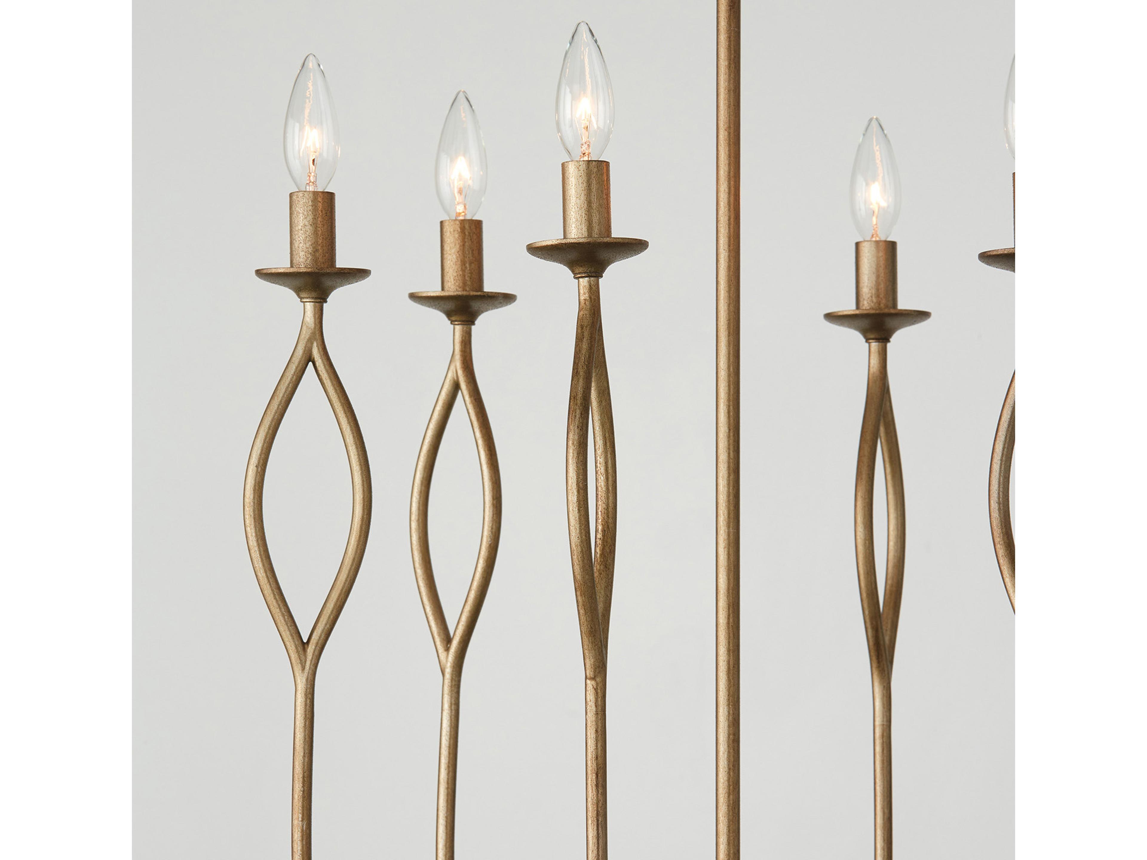 Capital Lighting Cohen 6-Light Mystic Luster Brass Candelabra Chandelier