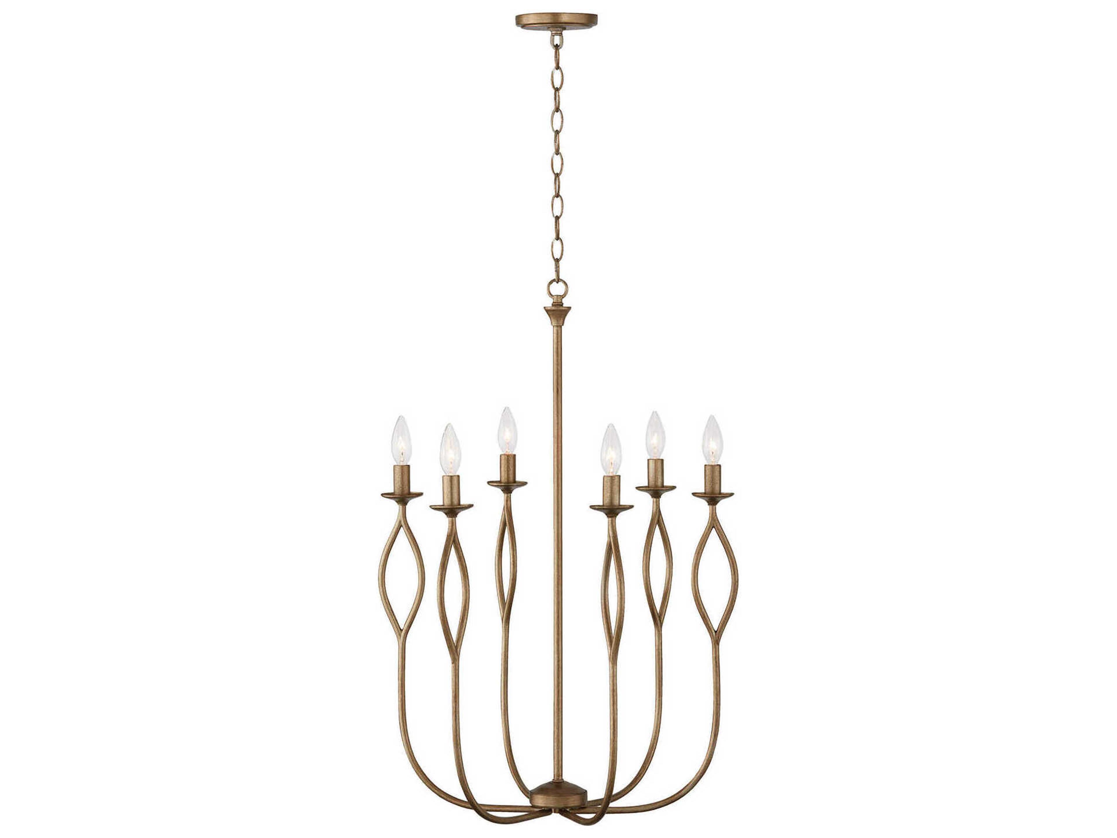 Capital Lighting Cohen 6-Light Mystic Luster Brass Candelabra Chandelier