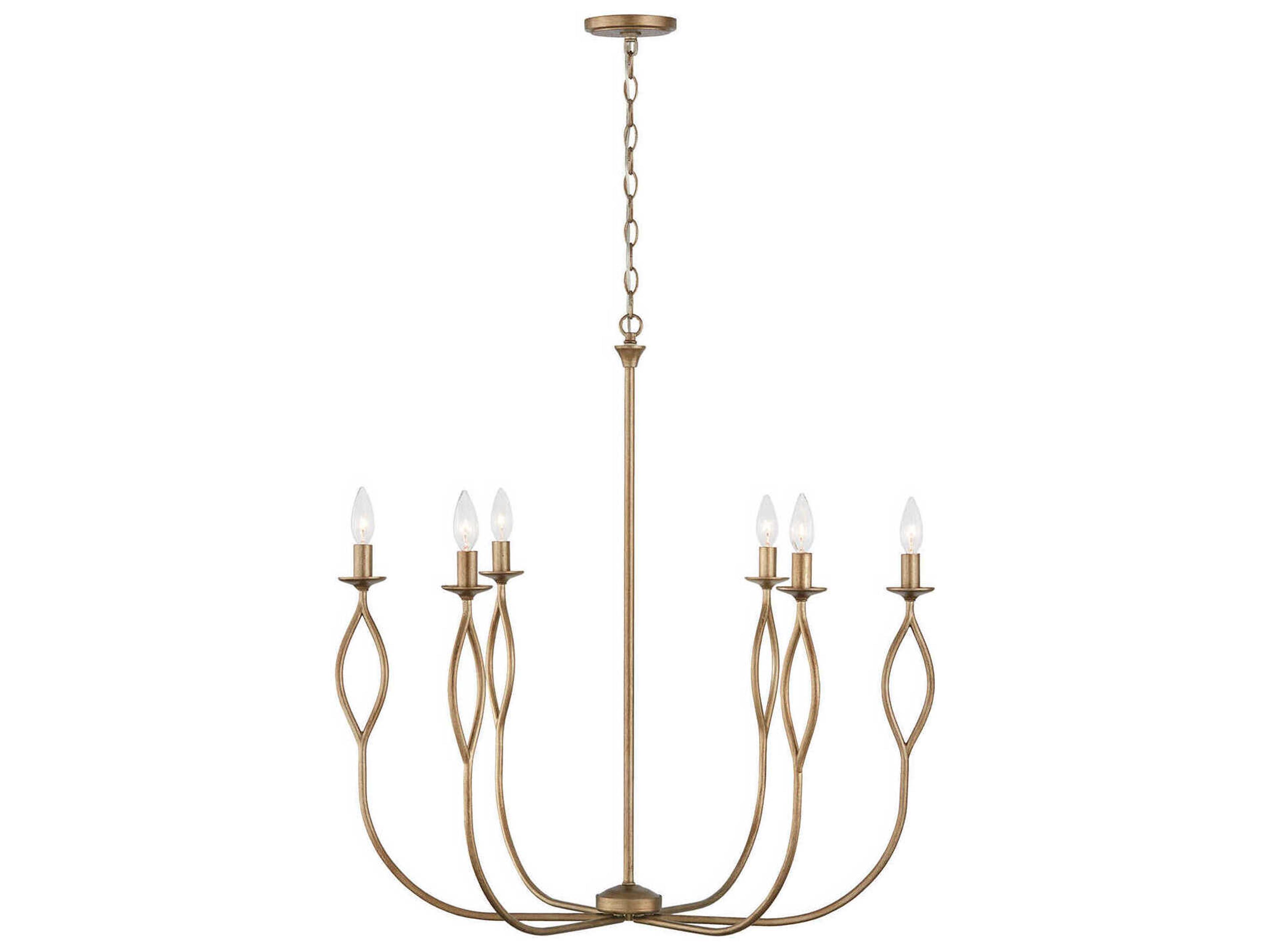 Cohen 6-Light Mystic Luster Brass Candelabra Chandelier