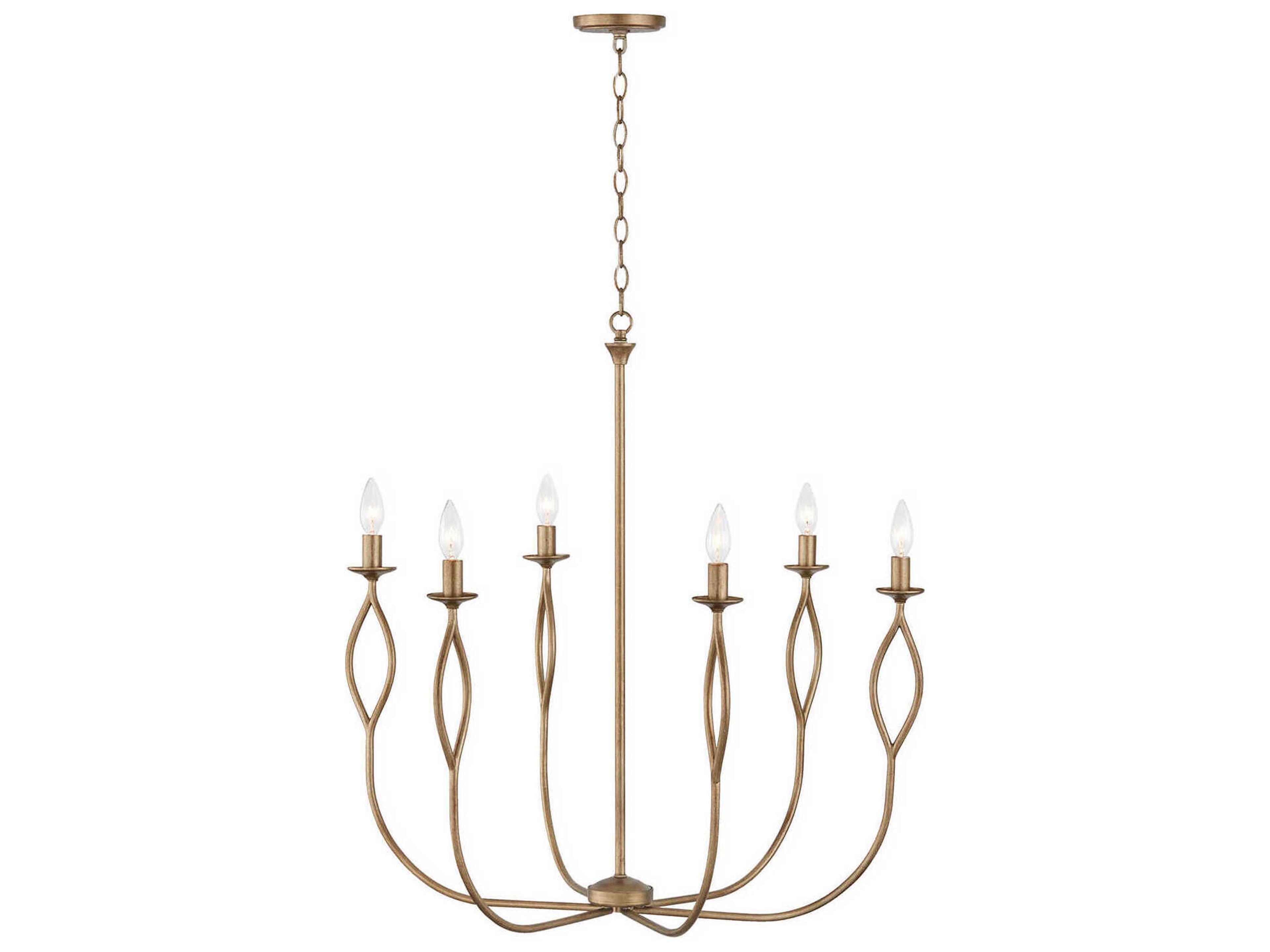 Capital Lighting Cohen 6-Light Mystic Luster Brass Candelabra Chandelier