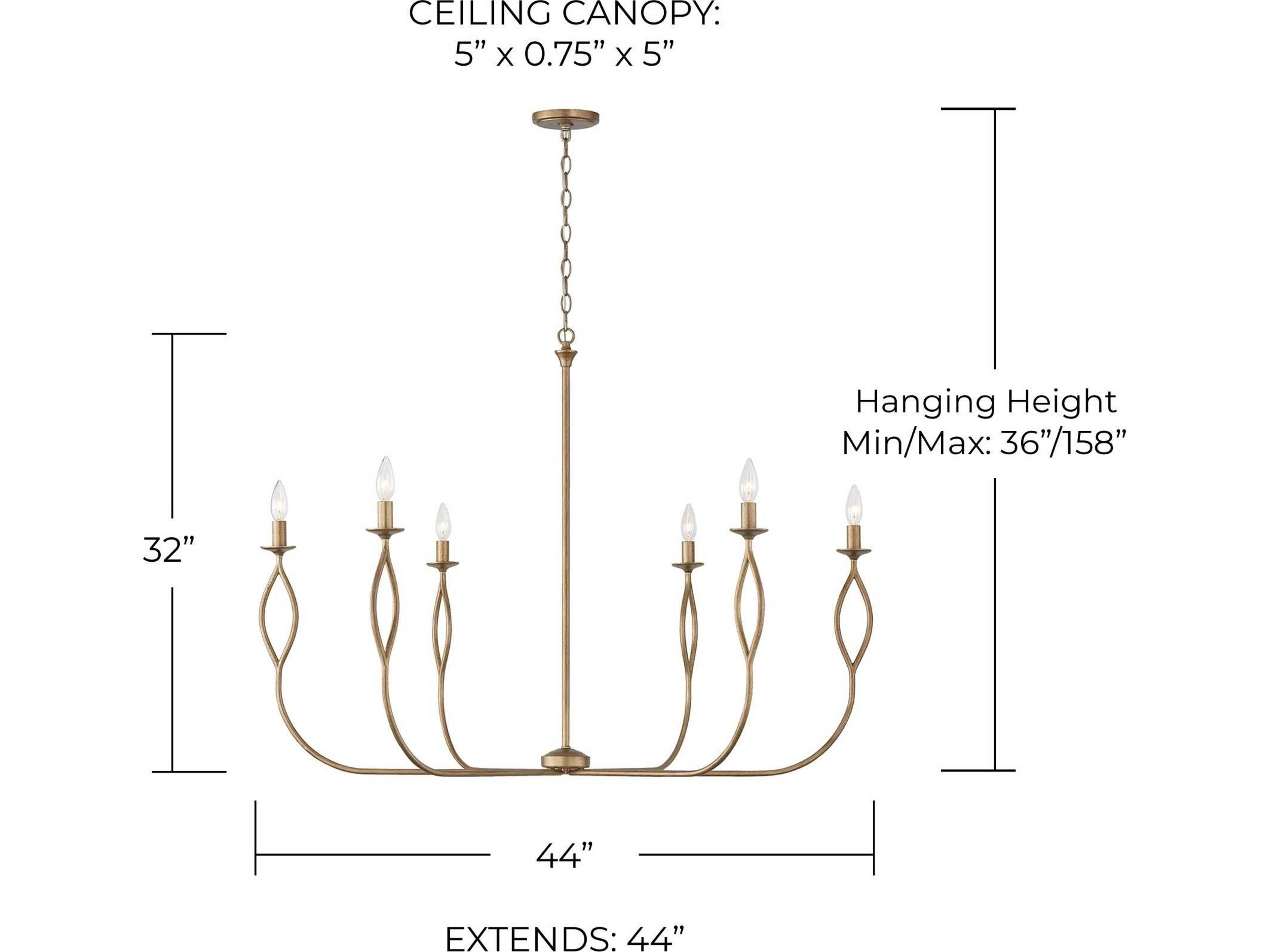 Capital Lighting Cohen 6-Light Mystic Luster Brass Candelabra Chandelier