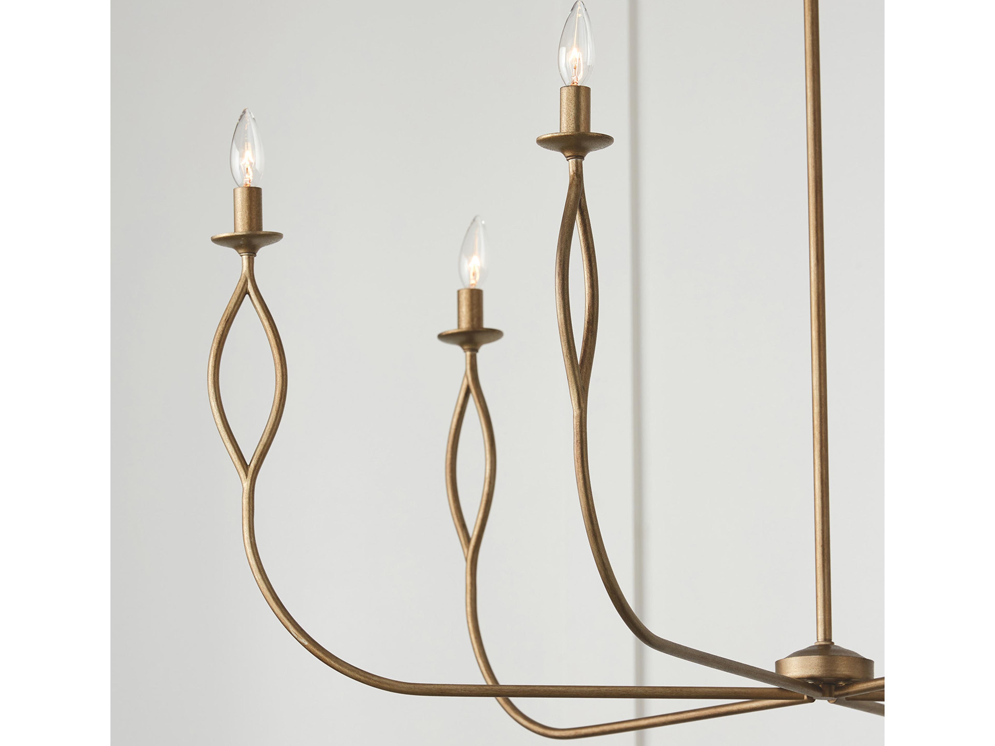 Capital Lighting Cohen 6-Light Mystic Luster Brass Candelabra Chandelier