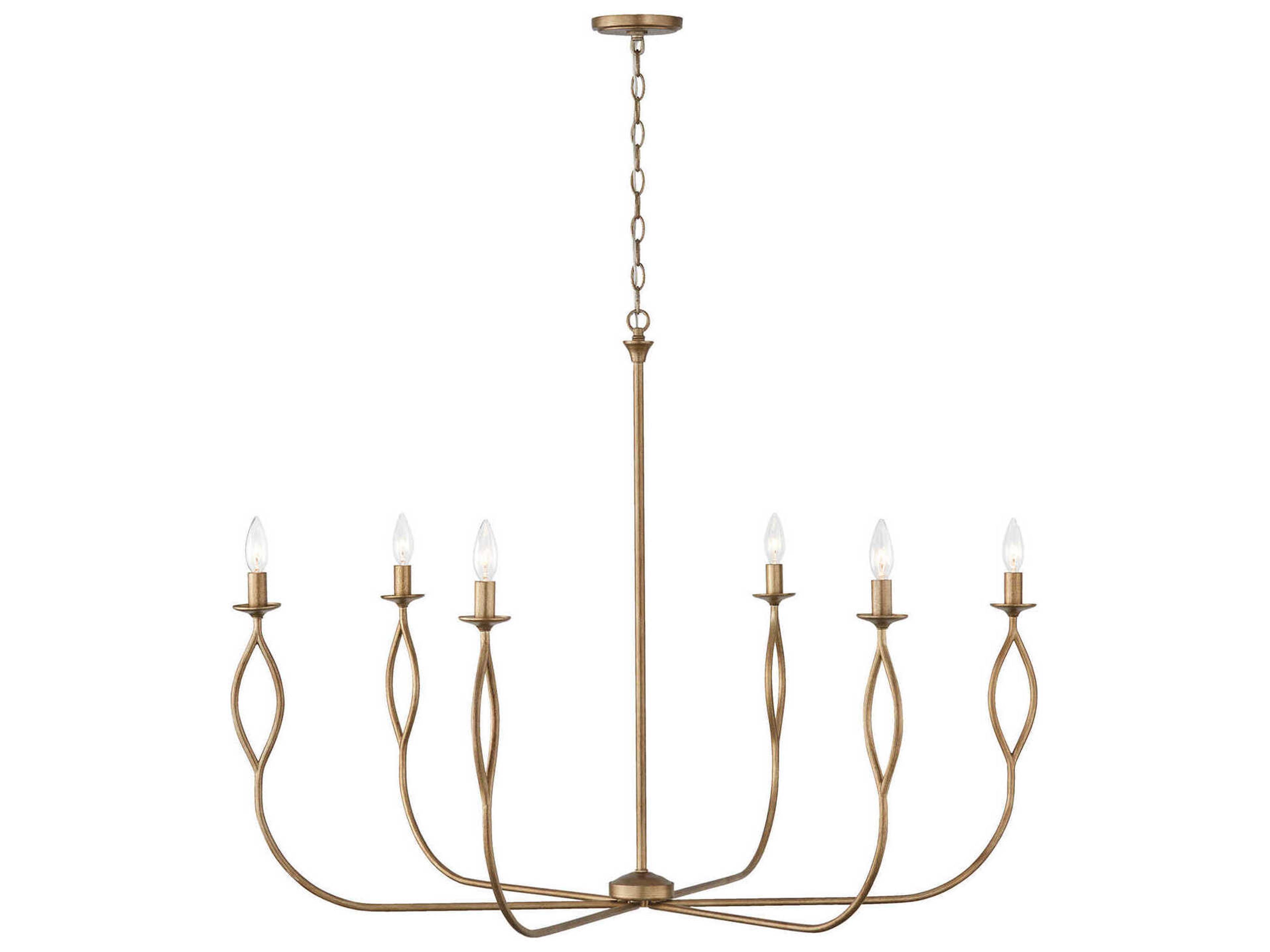 Capital Lighting Cohen 6-Light Mystic Luster Brass Candelabra Chandelier