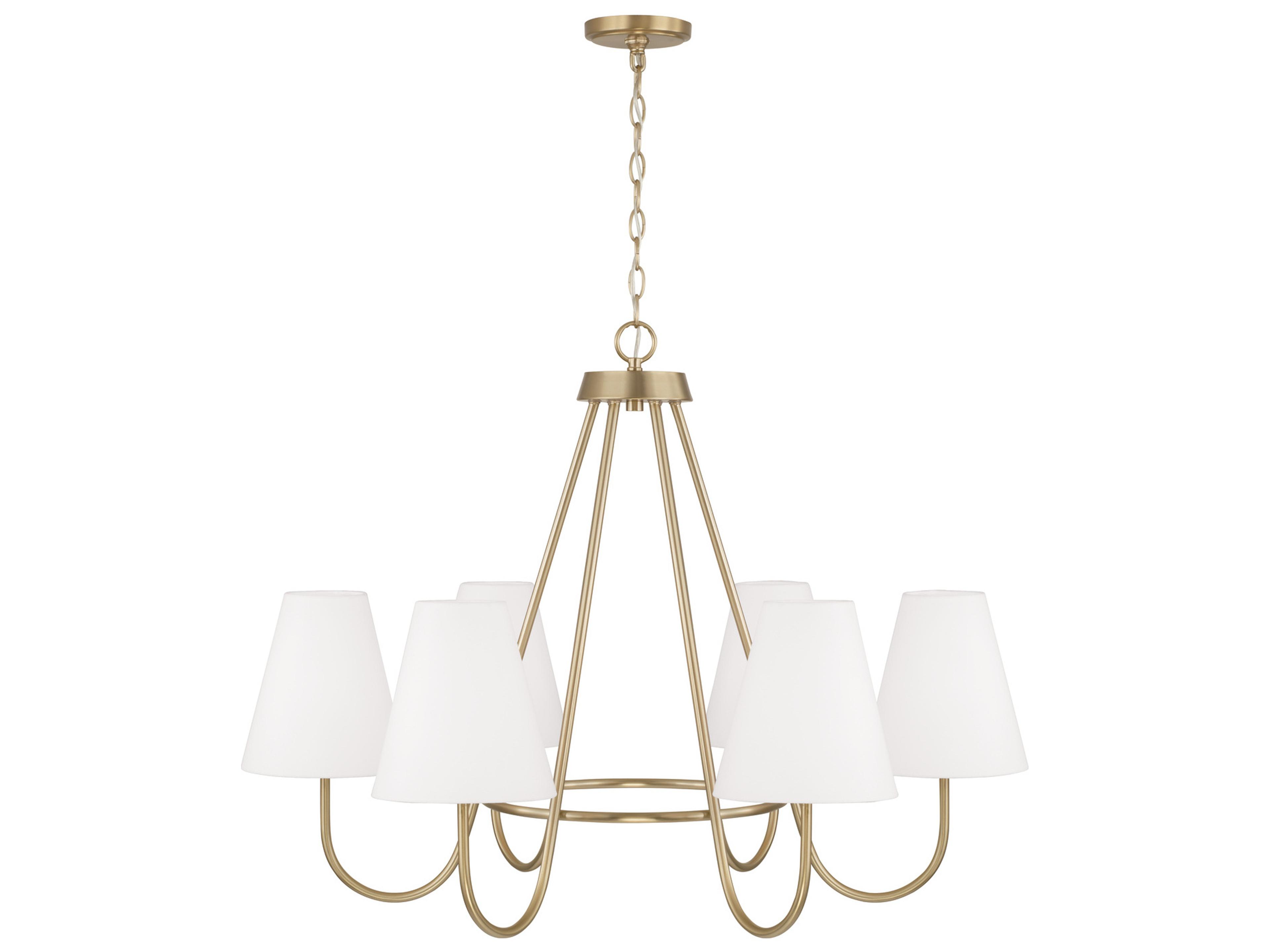 Capital Lighting Julia 6-Light Matte Brass White Chandelier