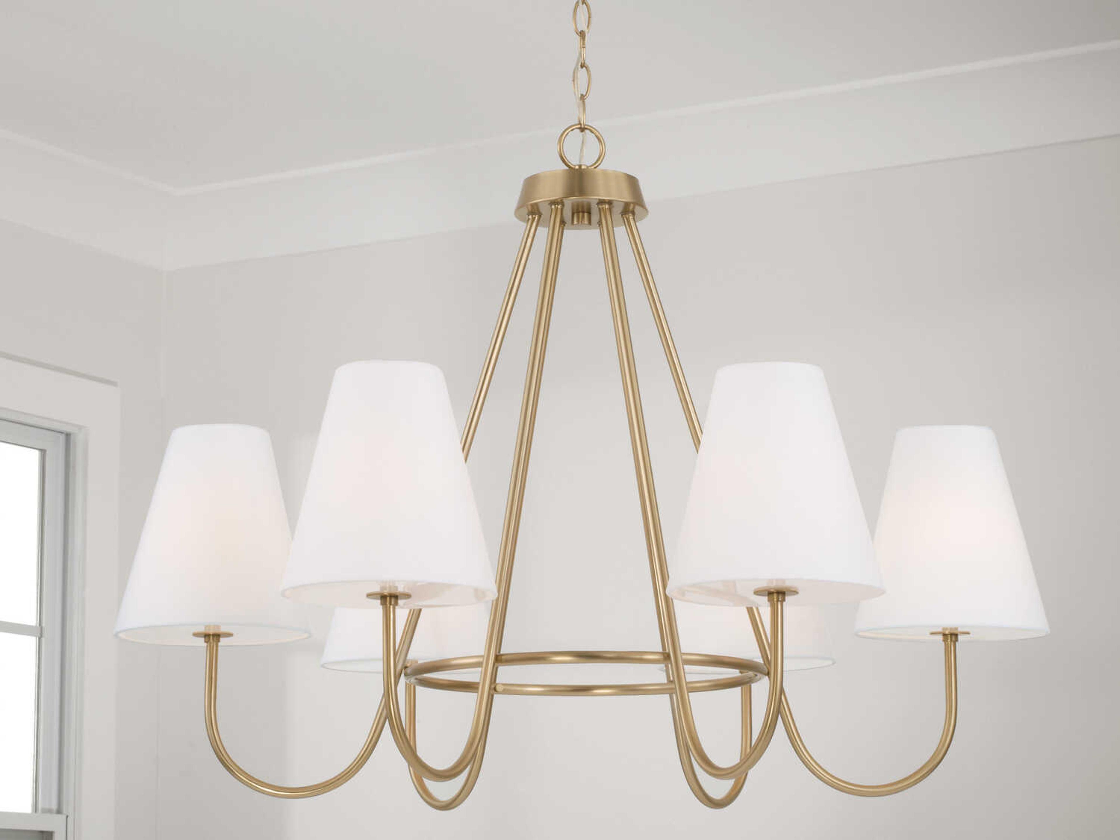 Capital Lighting Julia 6-Light Matte Brass White Chandelier