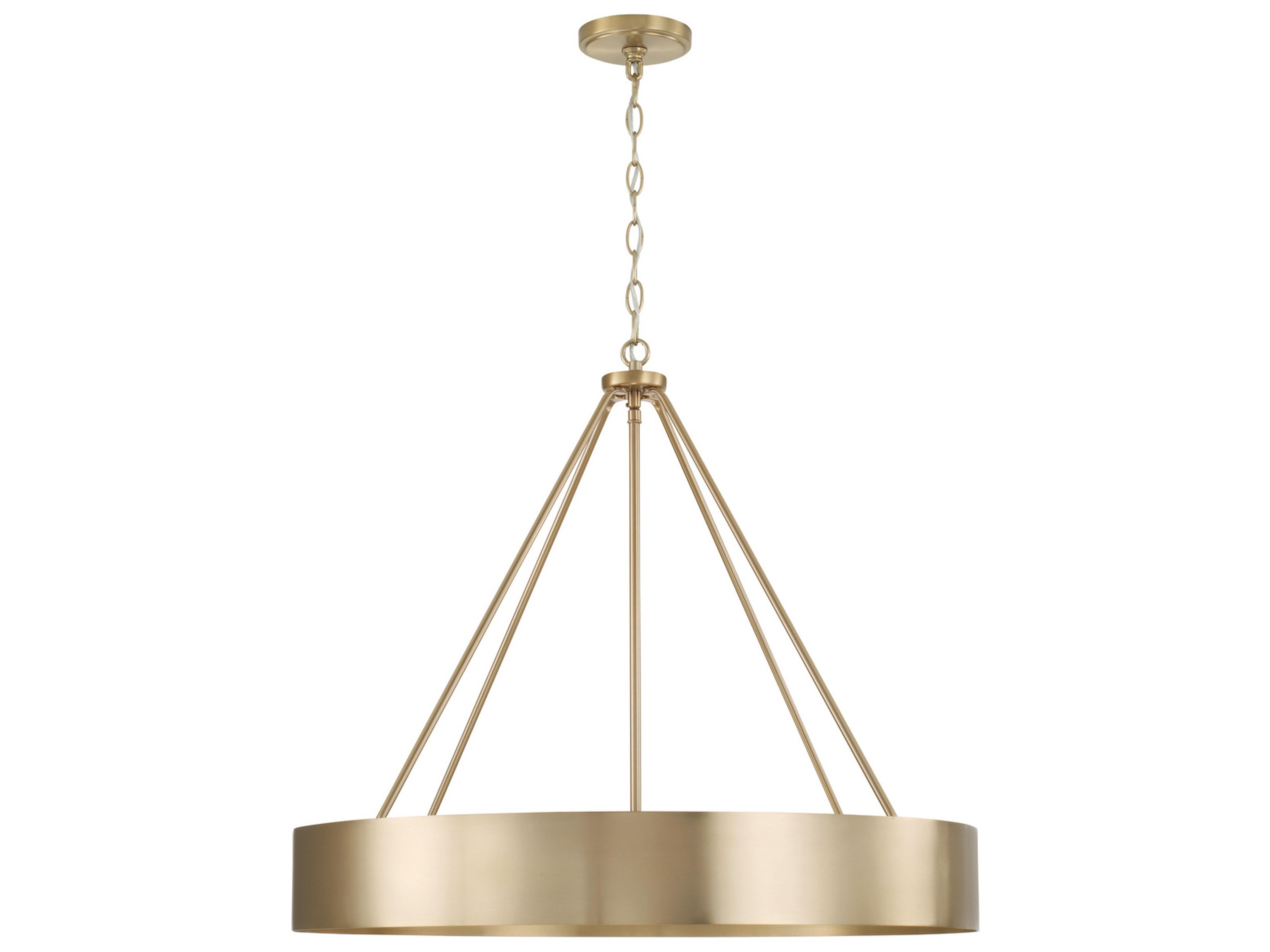 Weller 4-Light Matte Brass Round Chandelier