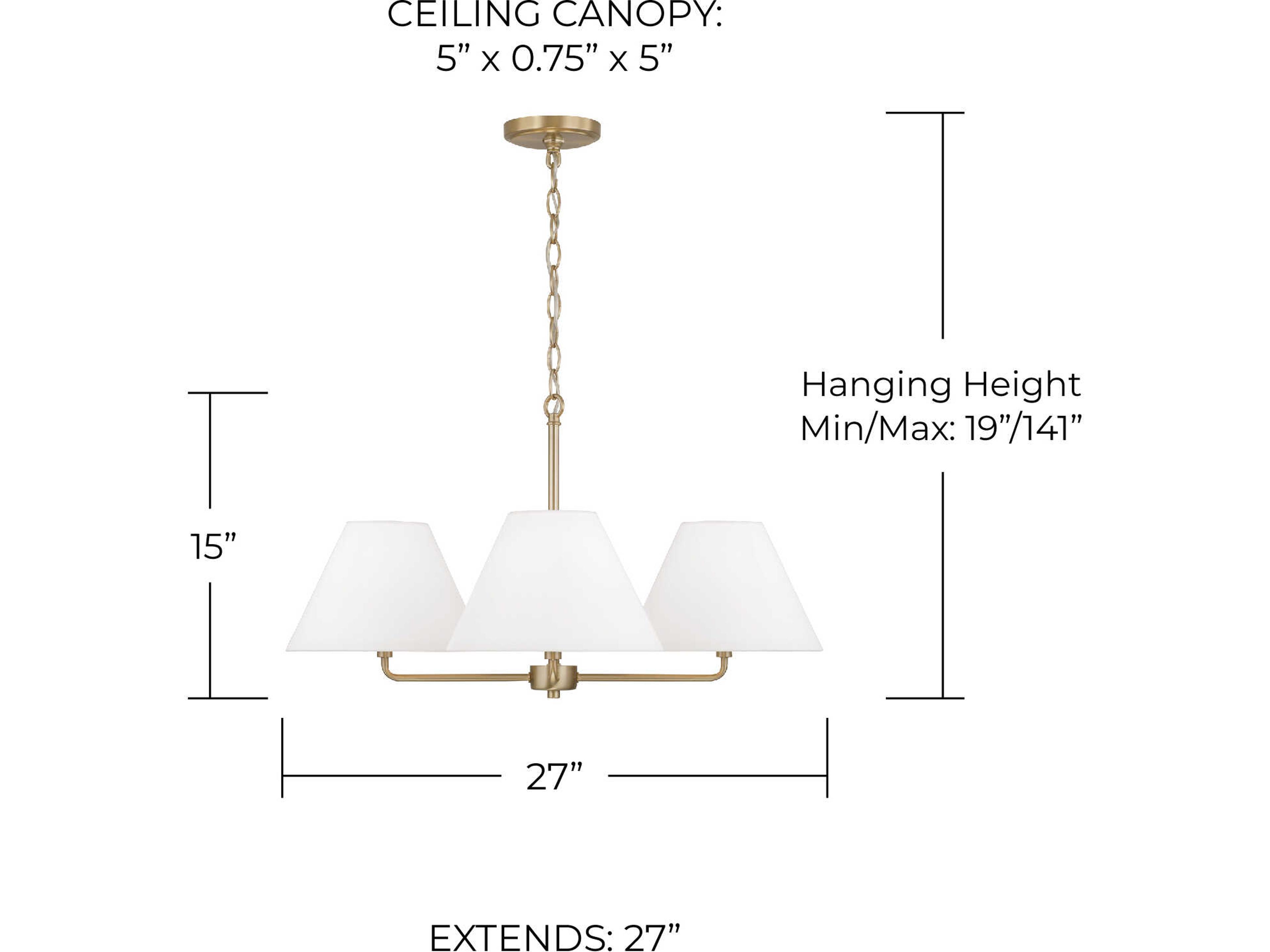 Capital Lighting Parson 4-Light Matte Brass Chandelier