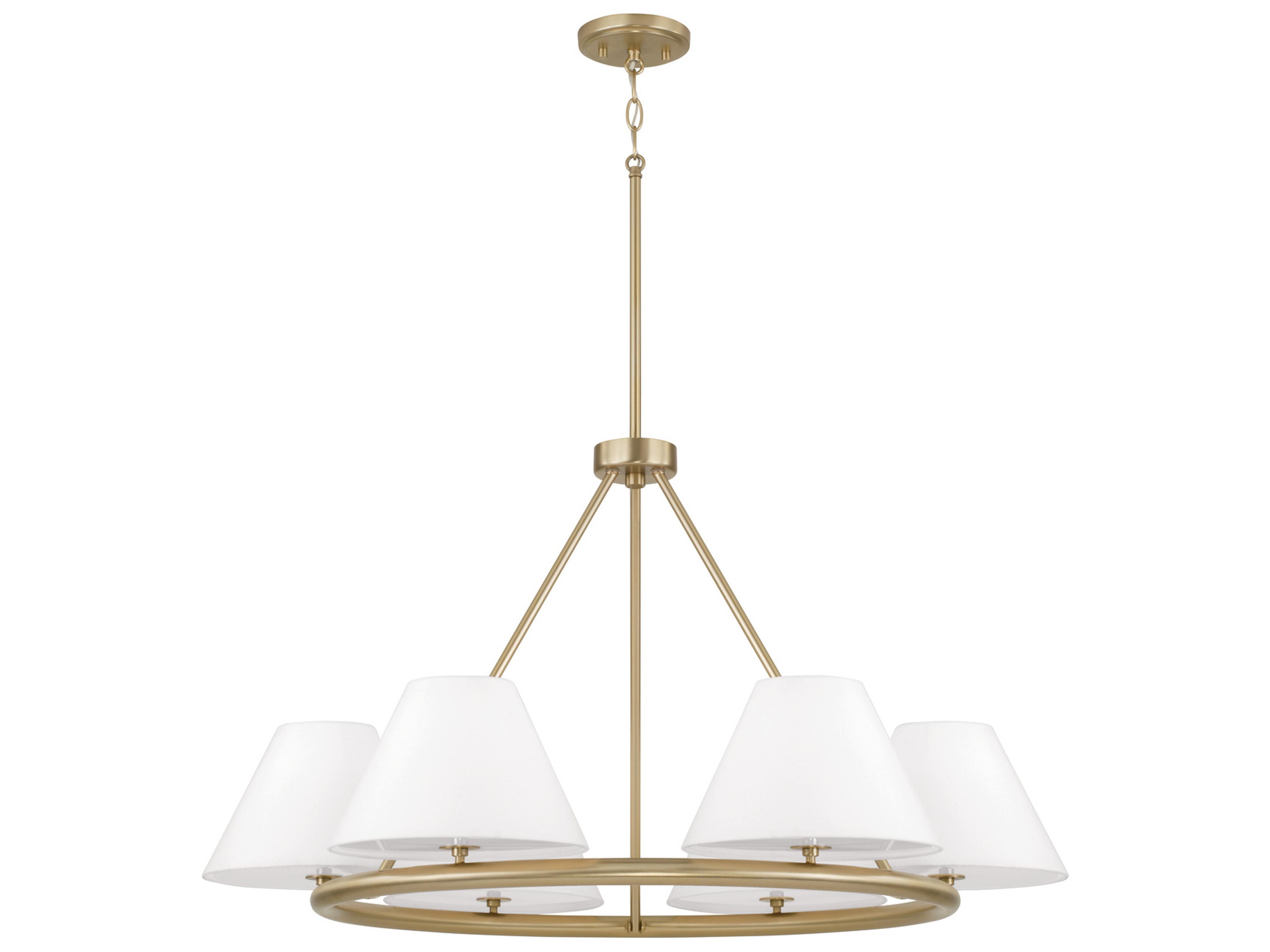 Parson 6-Light Matte Brass Cylinder Chandelier