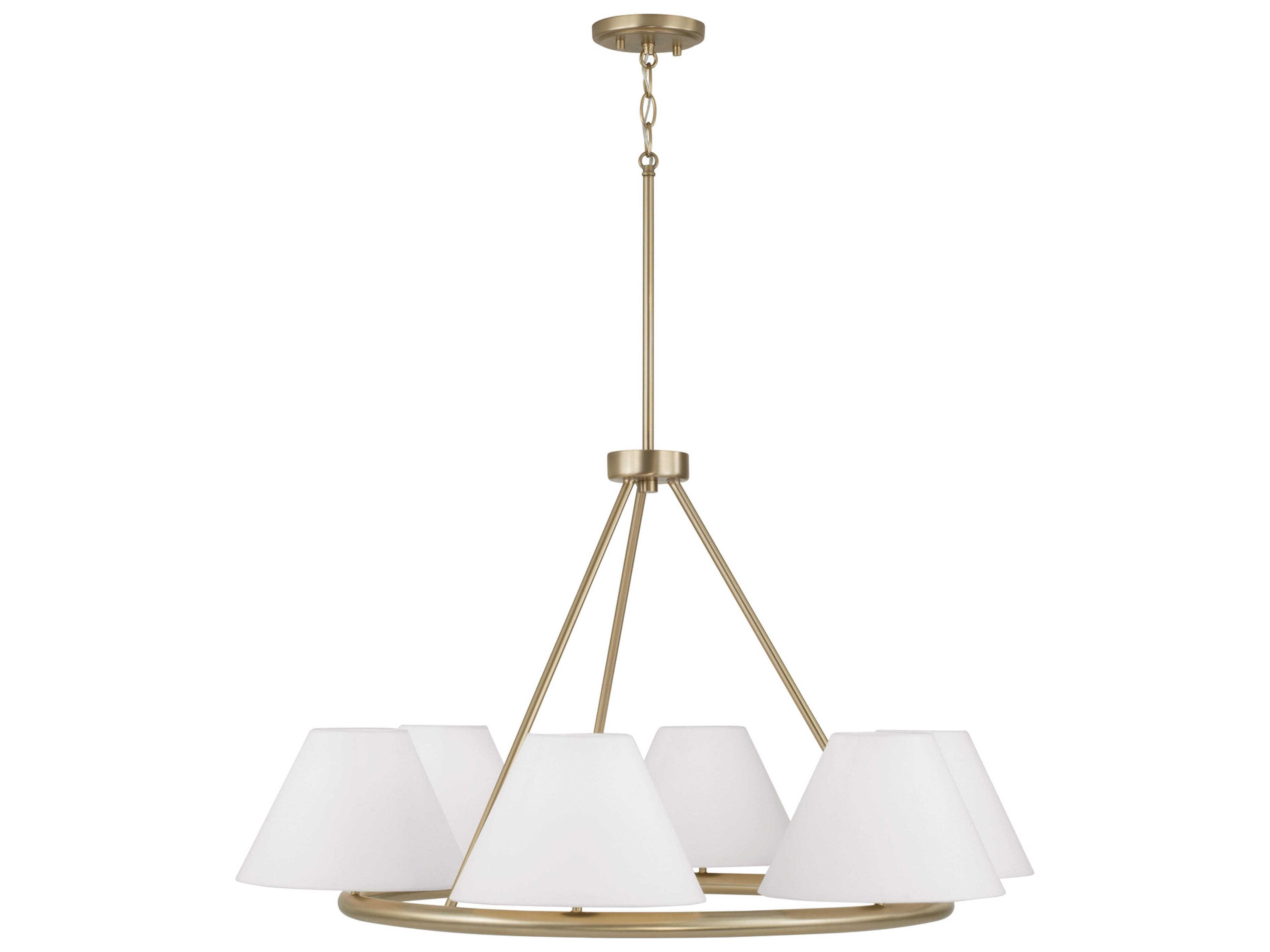 Capital Lighting Parson 6-Light Matte Brass Cylinder Chandelier