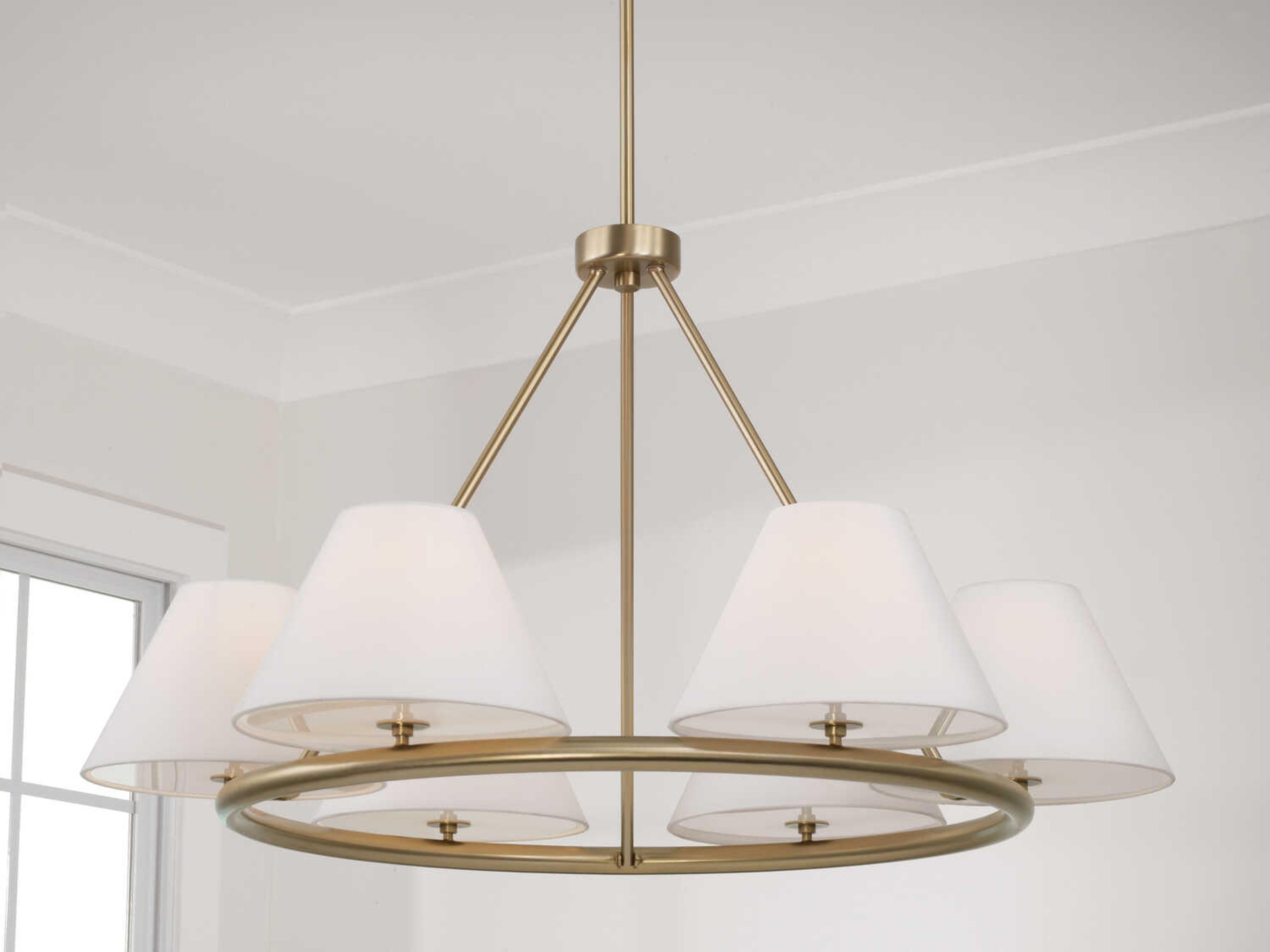 Capital Lighting Parson 6-Light Matte Brass Cylinder Chandelier