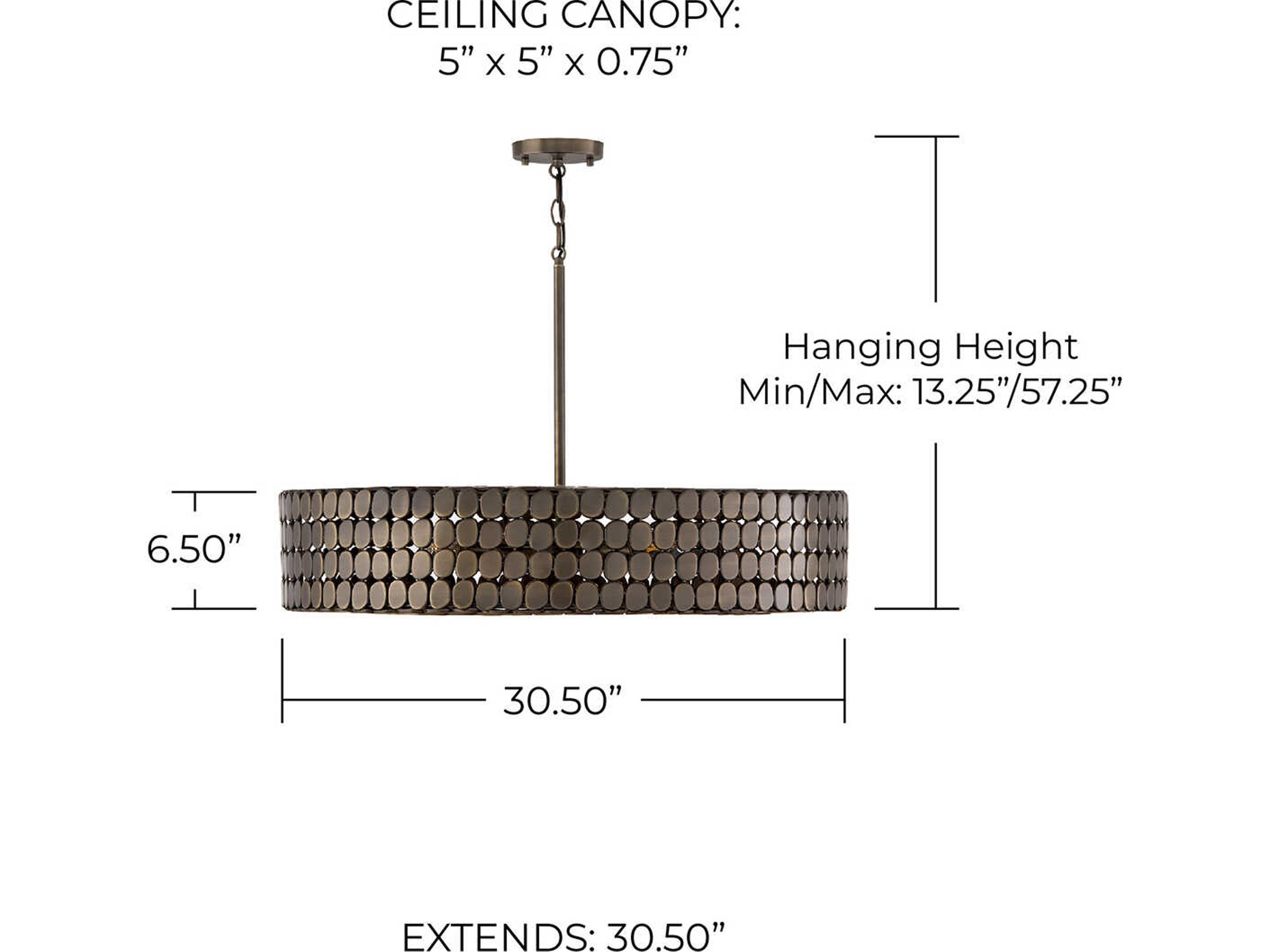 Capital Lighting Eliana 4-Light Dark Brass Drum Chandelier