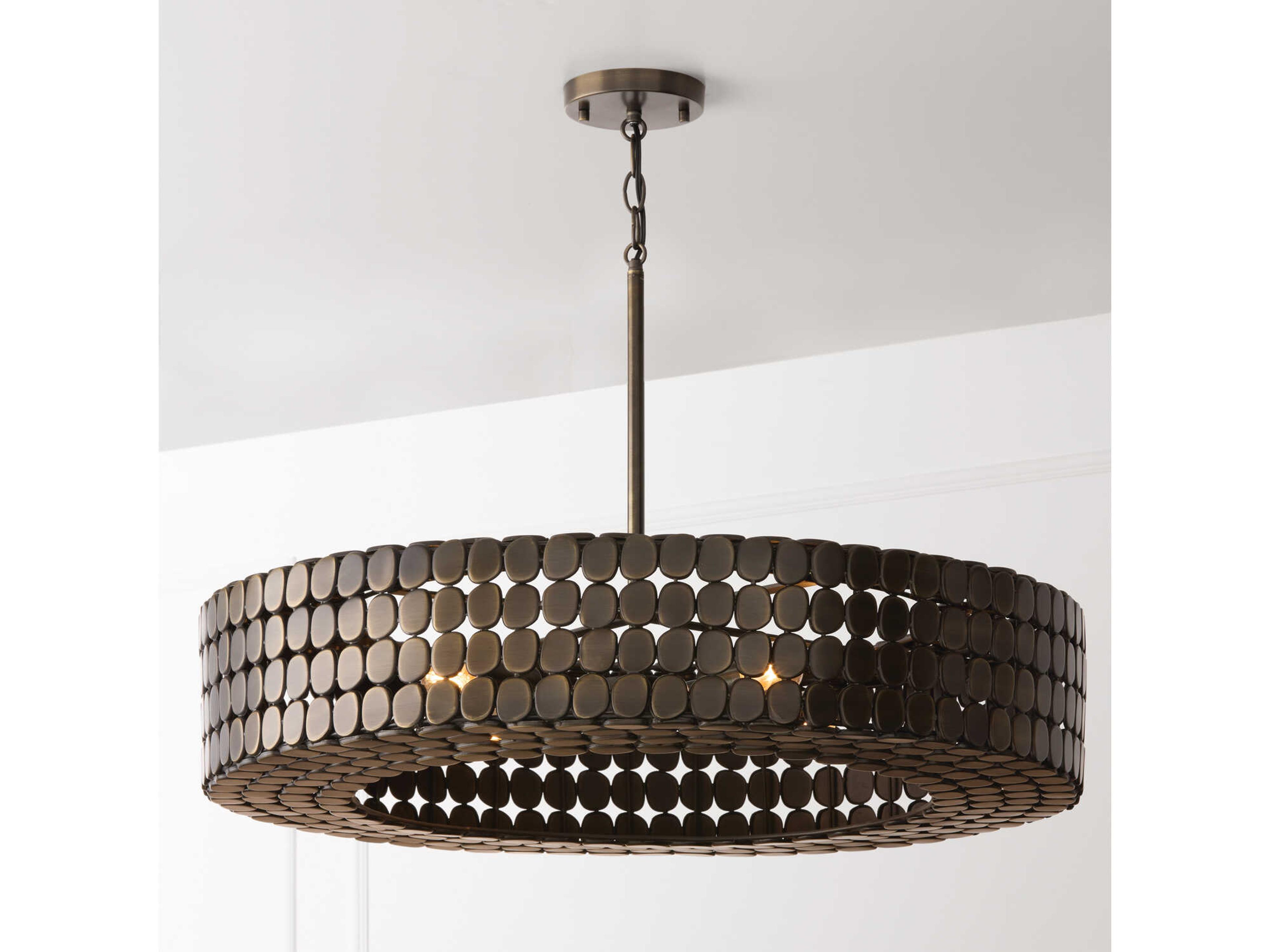 Capital Lighting Eliana 4-Light Dark Brass Drum Chandelier